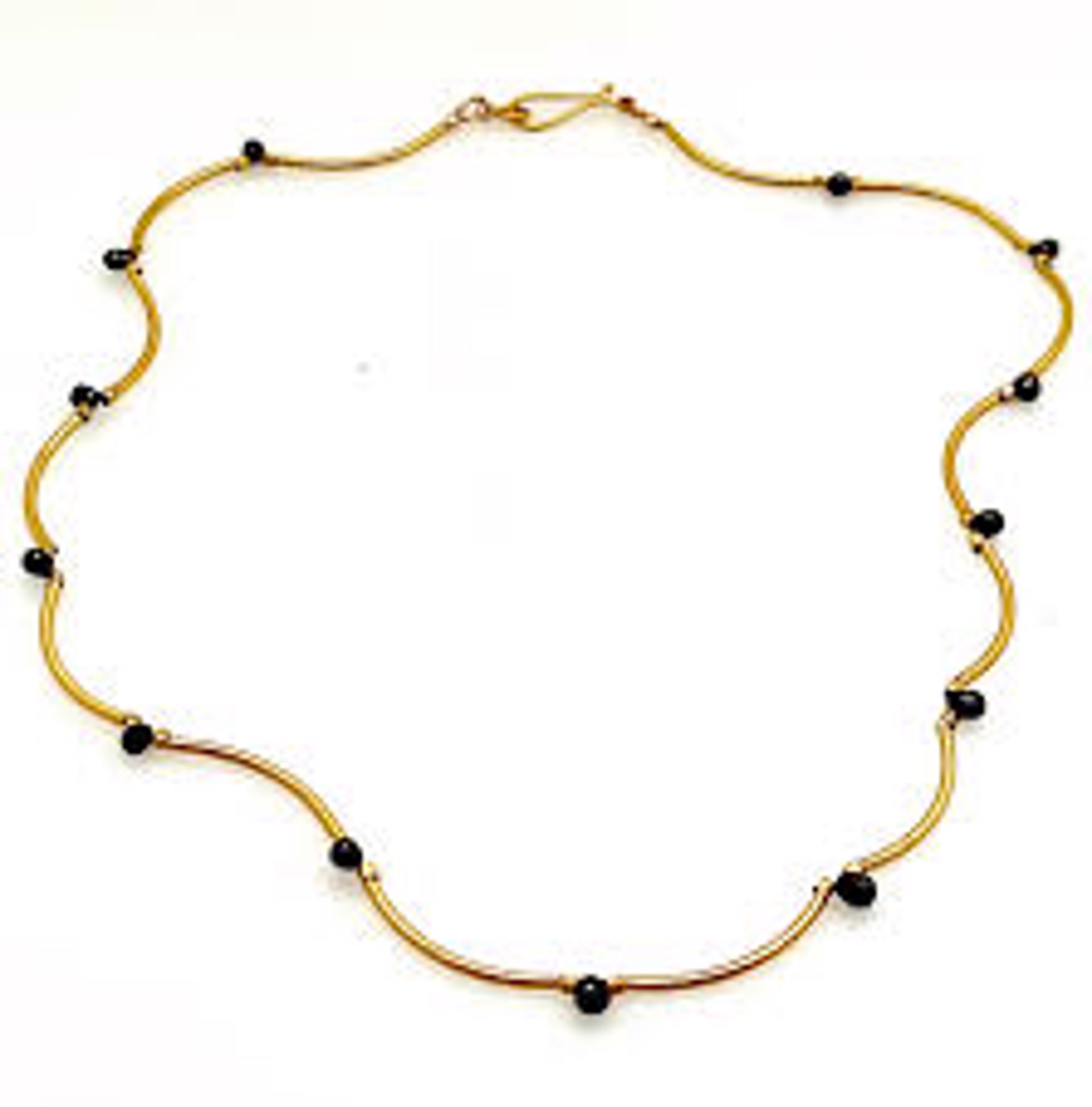 Dangerous Curves- 18k hand hammered gold with black diamond Briolettes 5.2 cts by Mara Labell