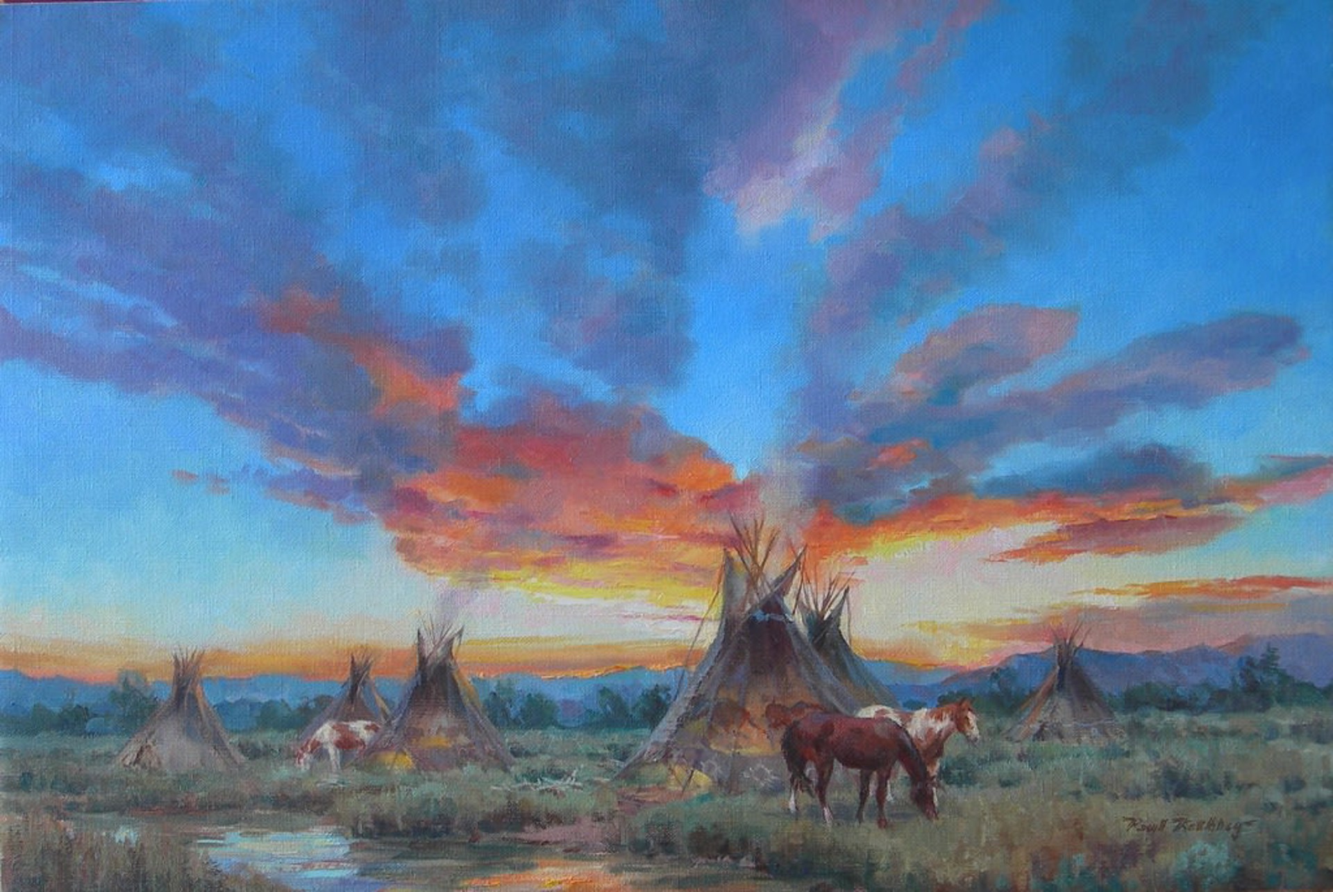 BIG HORN BASIN ENCAMPMENT by Paul Kethley Montana Trails Gallery