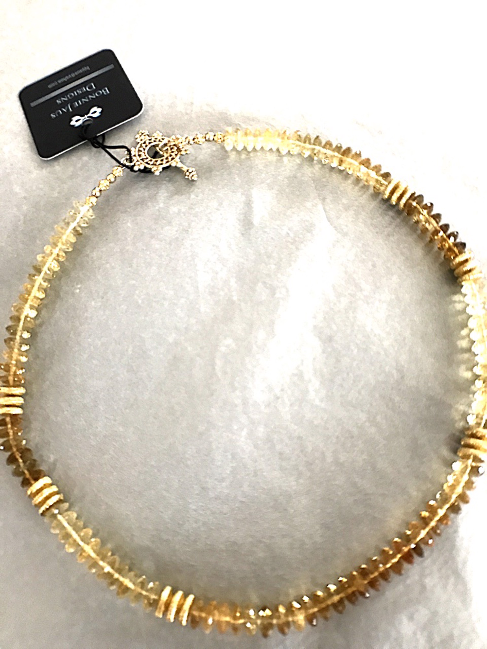 Necklace - Variegated Citrine & Gold Vermeil  #8678 by Bonnie Jaus