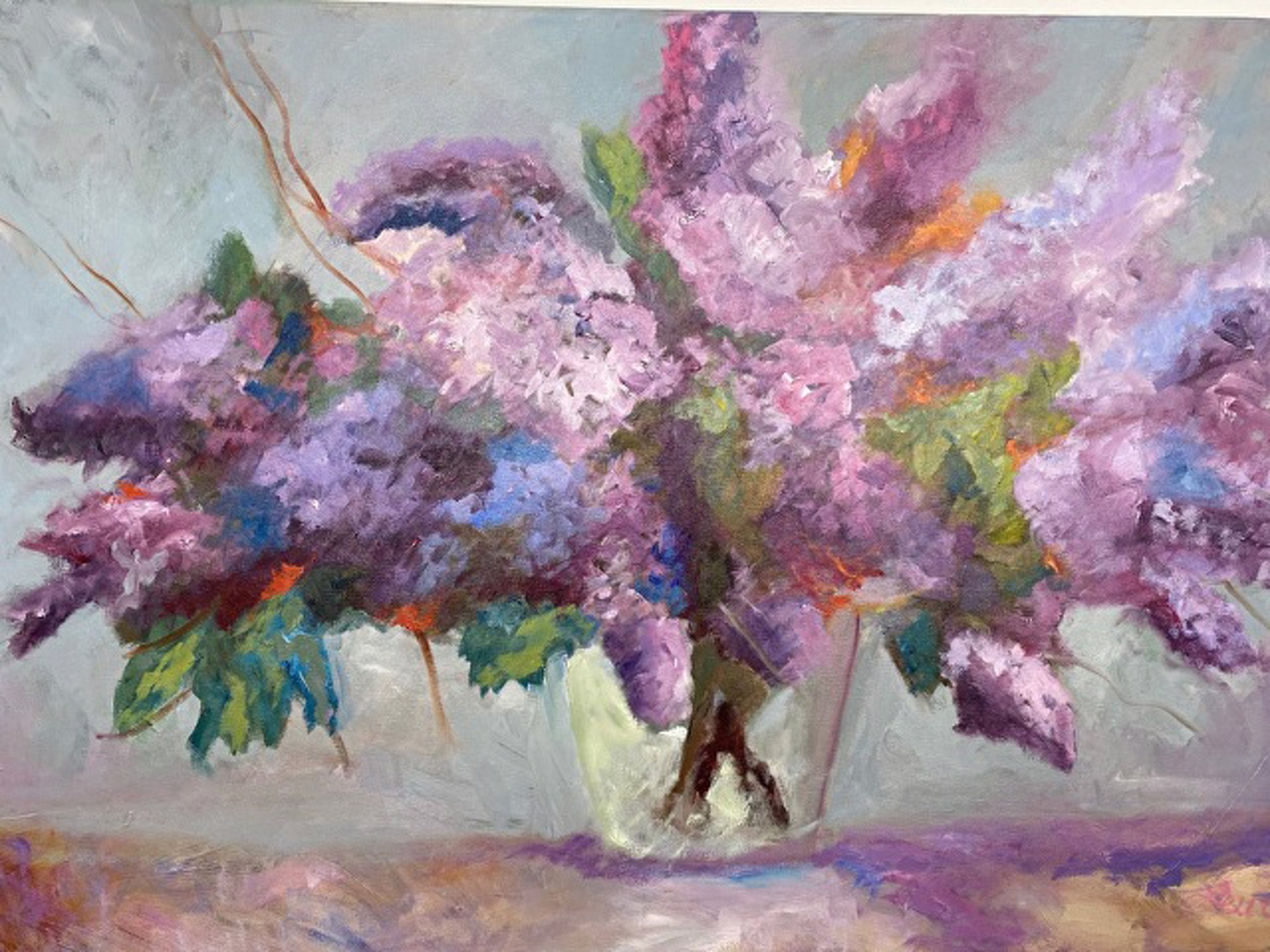 Still Life with Lilacs by Linda Lewis