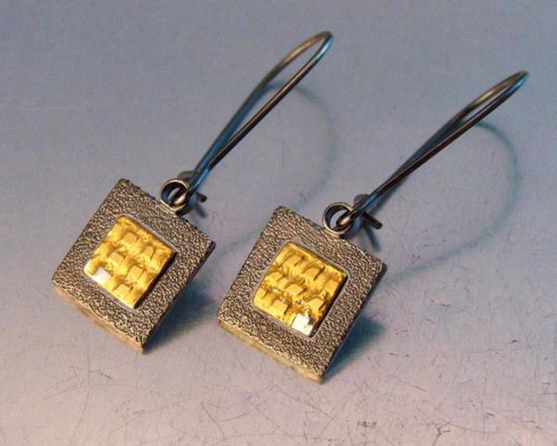 Keum-Boo Square Earrings (MA211) by Melody Armstrong