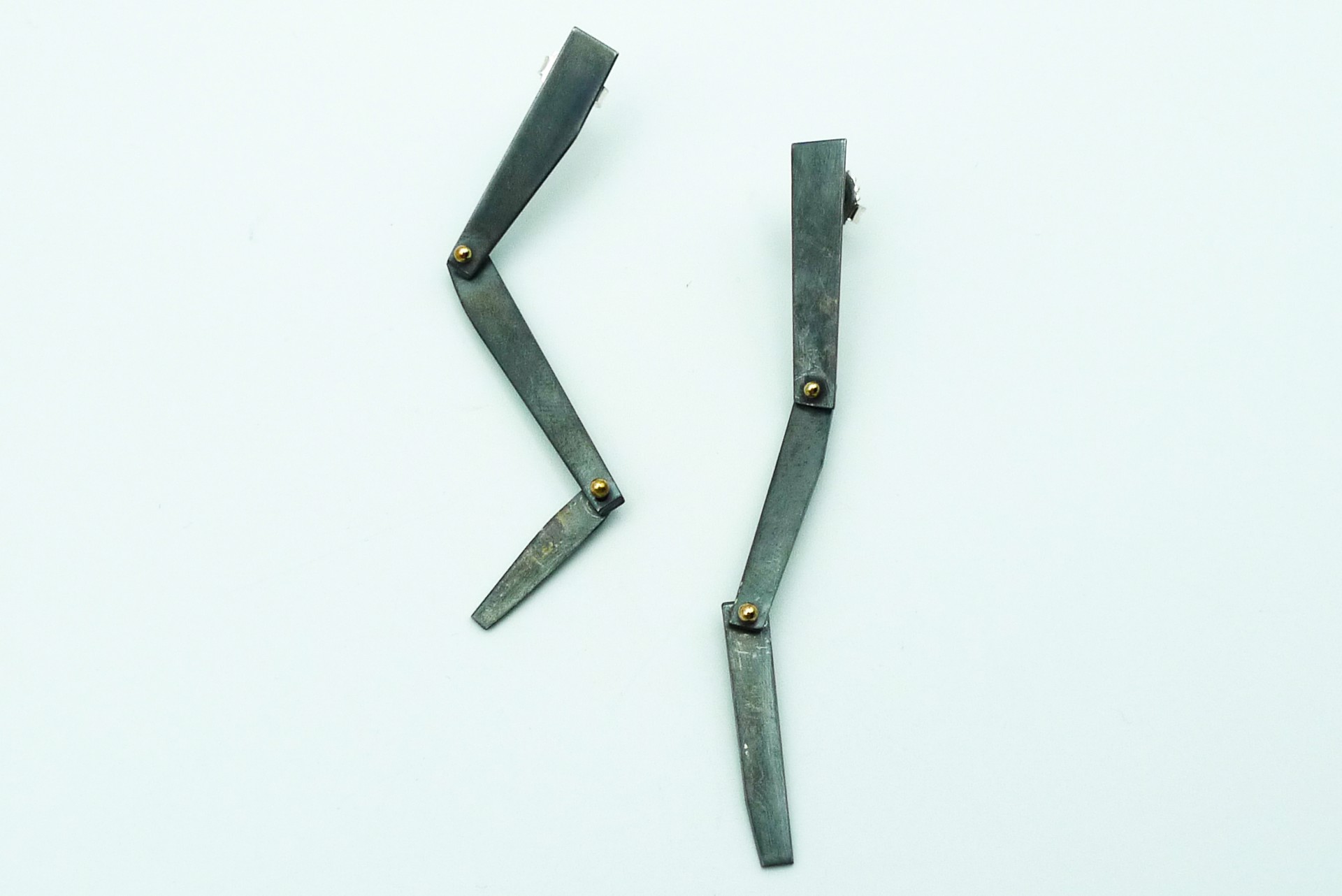 Oxidized Skinny Pinned Earrings by Lauren Markley