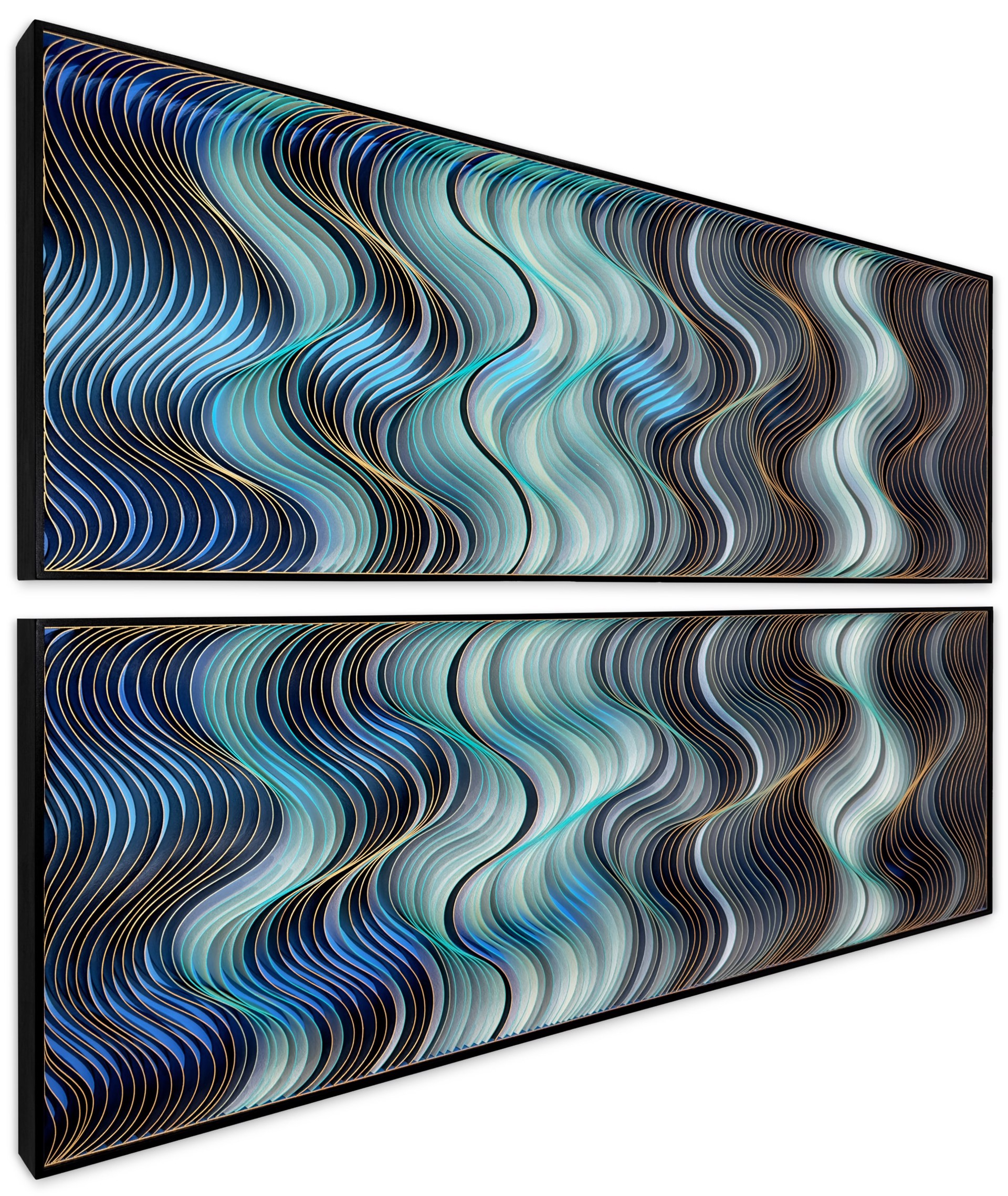 Stallman Studio - Stallman Studio Emerald Splash I, 2023 Sculpted canvas and acrylic - Sculpted canvas art