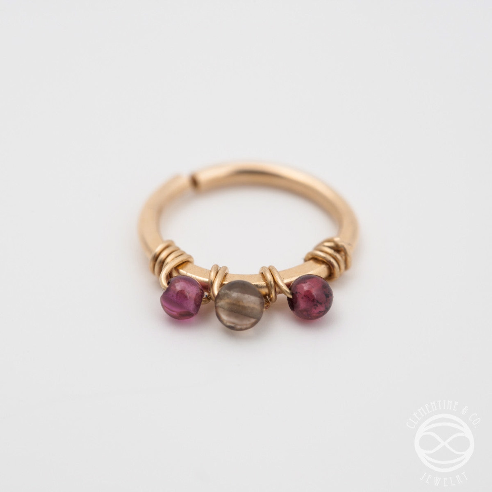 Jeweled Septum Ring in Gold - 8mm by Clementine & Co. Jewelry