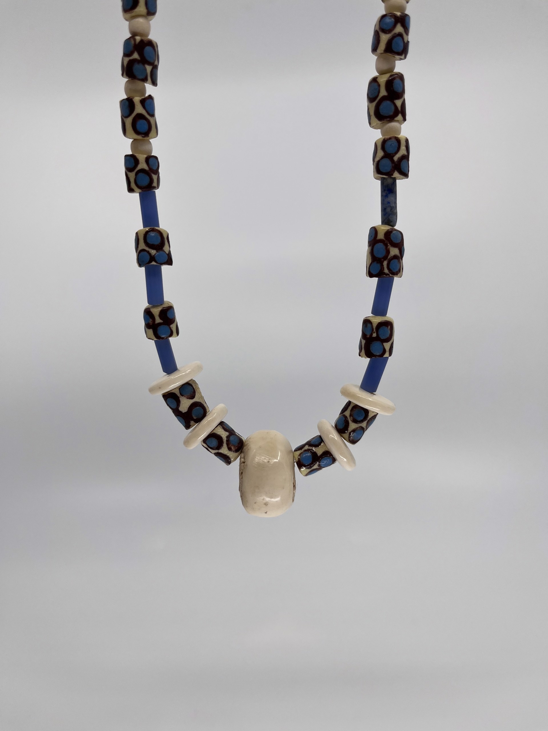 9153 Ghana Batik Bone & Beads by Gina Caruso