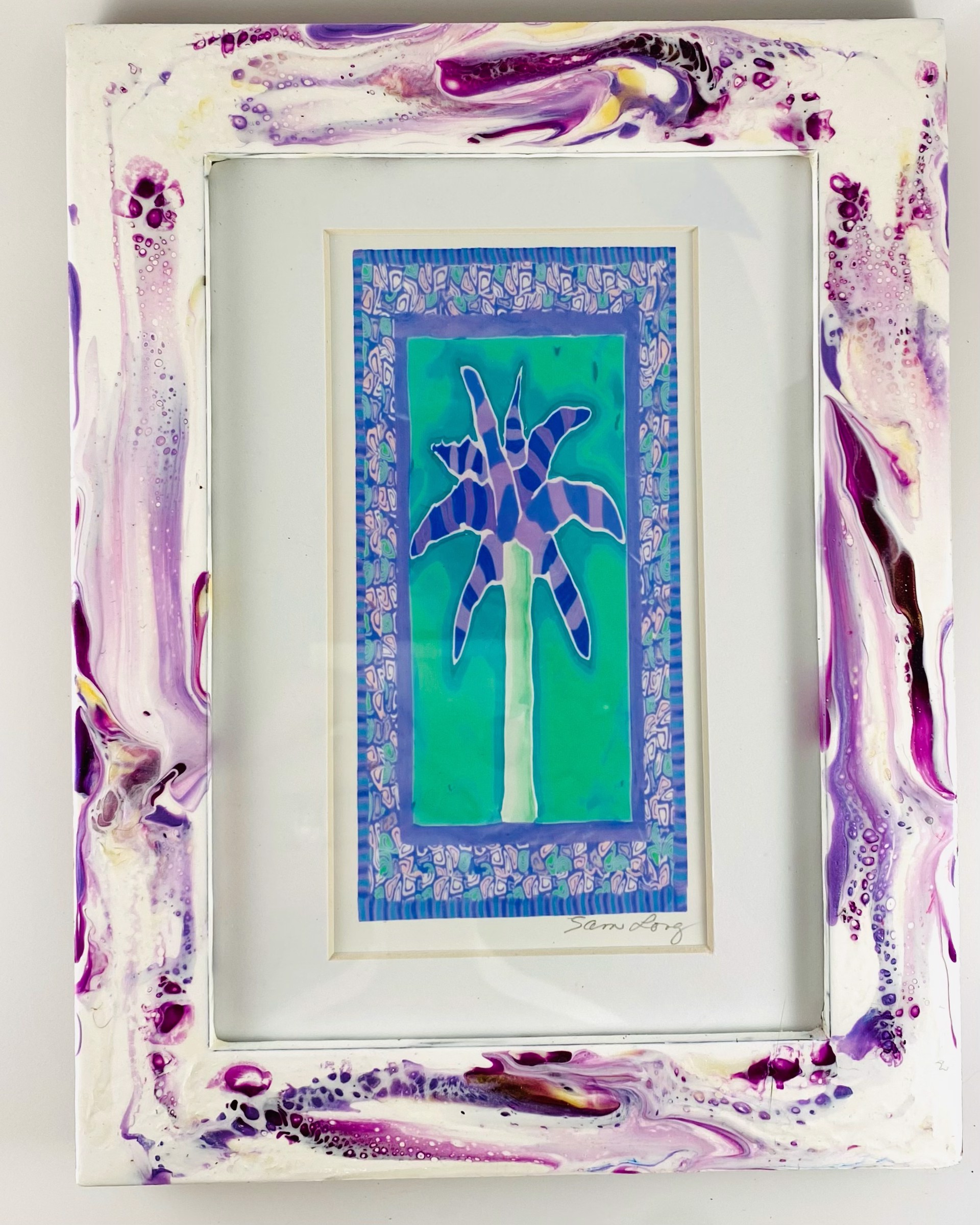 SAM21-17 Print- Hand Painted Frame, Matted, Under Glass by Samantha Long