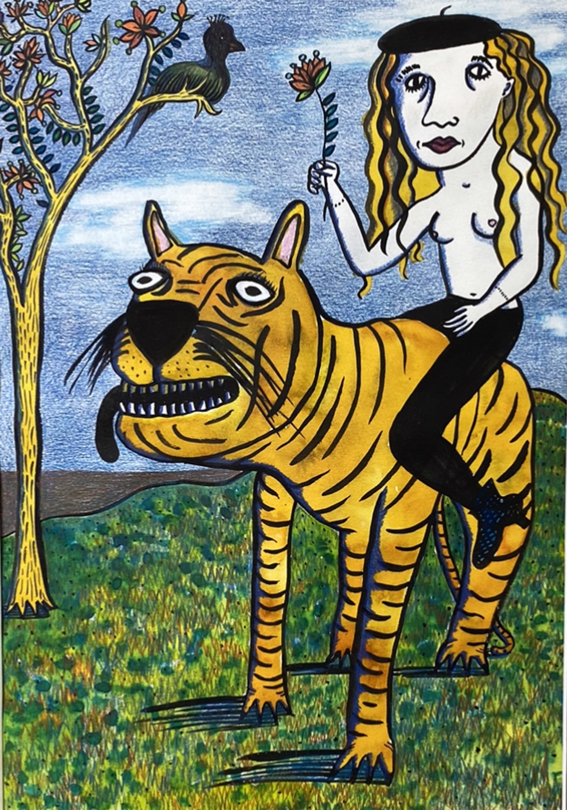Lost Girl Riding a Wooden Tiger by Jill Slaymaker