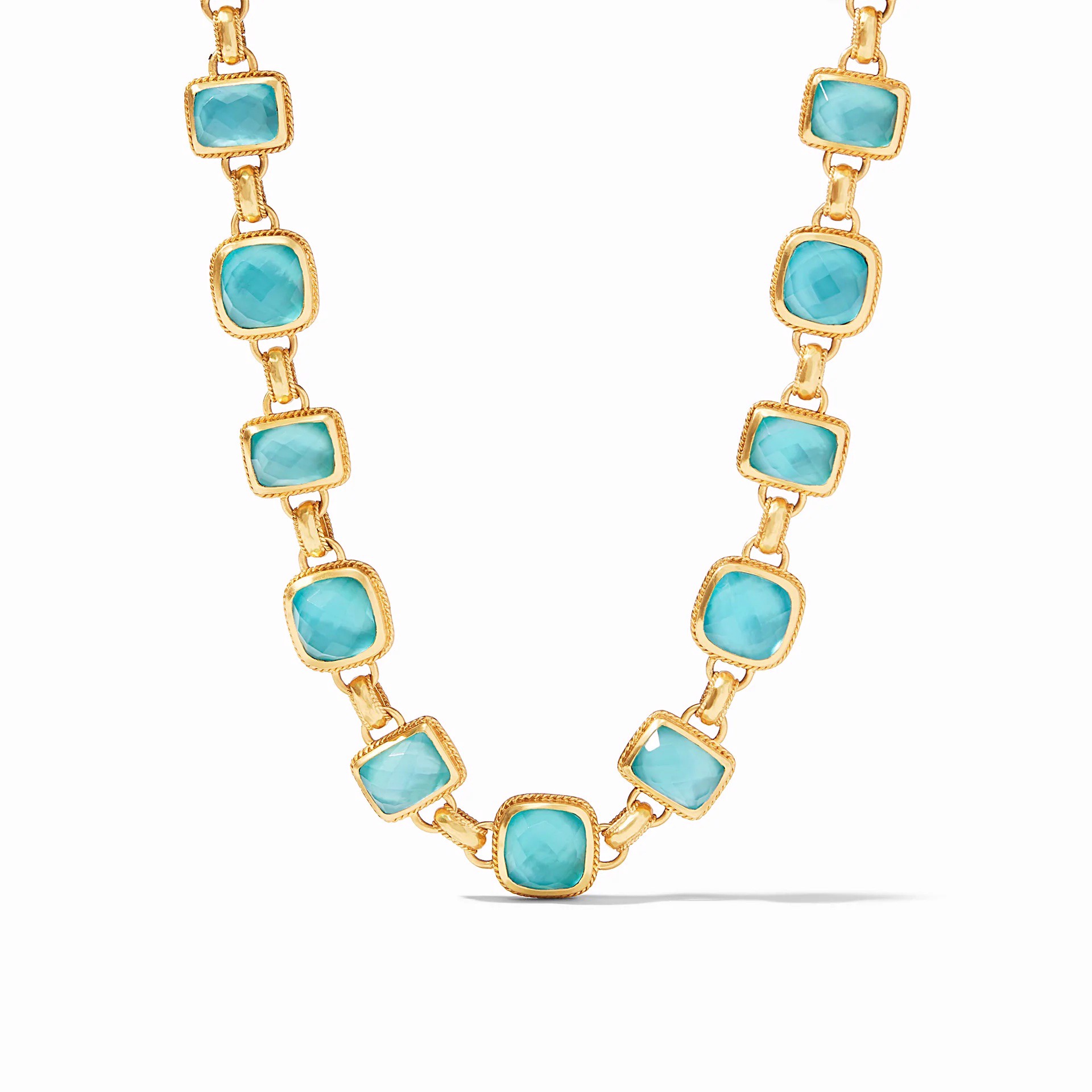 Savoy Statement Necklace - Iridescent Bahamian Blue by Julie Vos