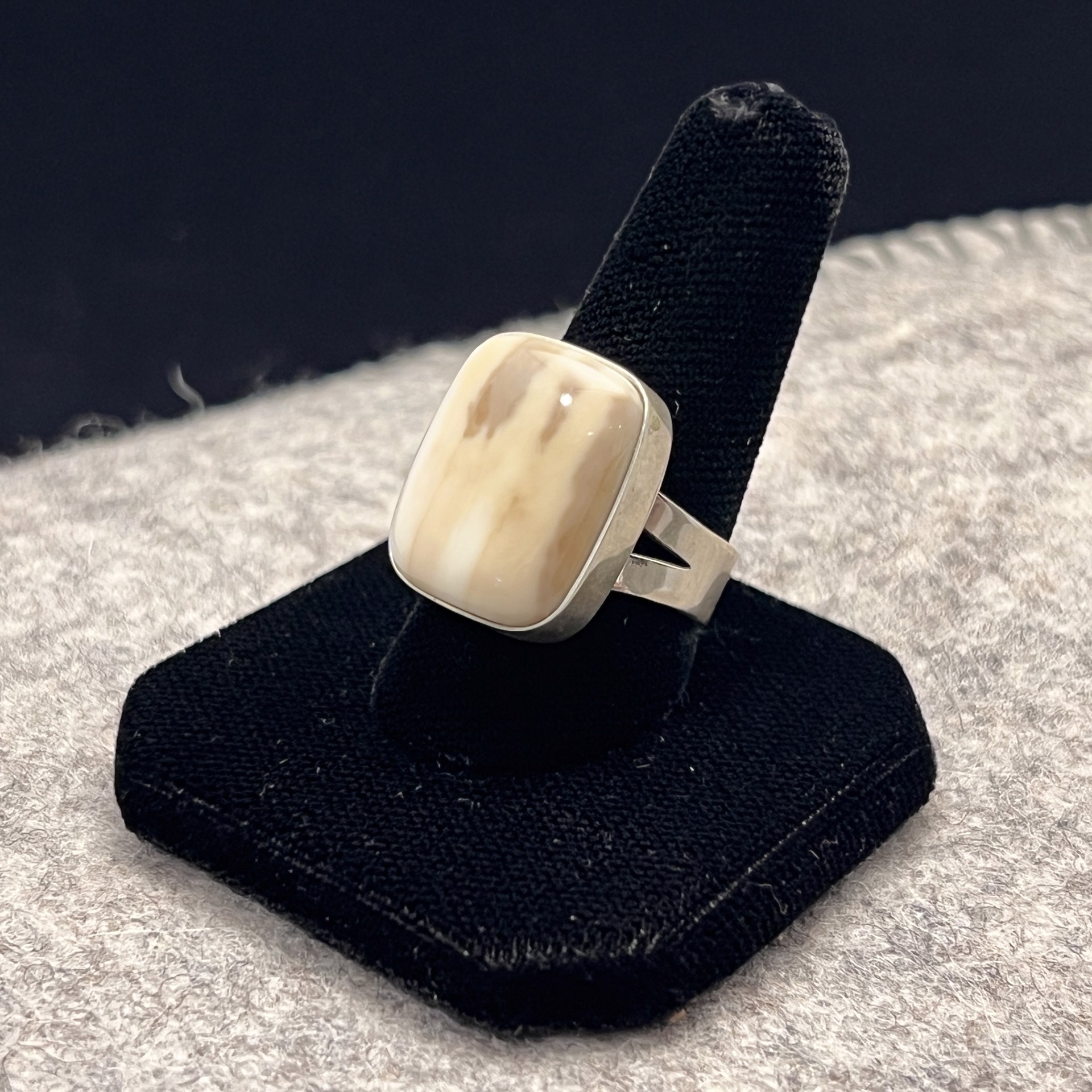 Walrus Surface Tusk Stripe Ring by Rex Foster