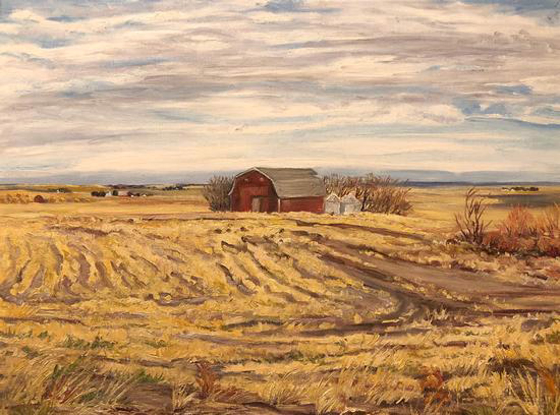 Old Barn and Granaries by Ruth Pawson (1908-1994)