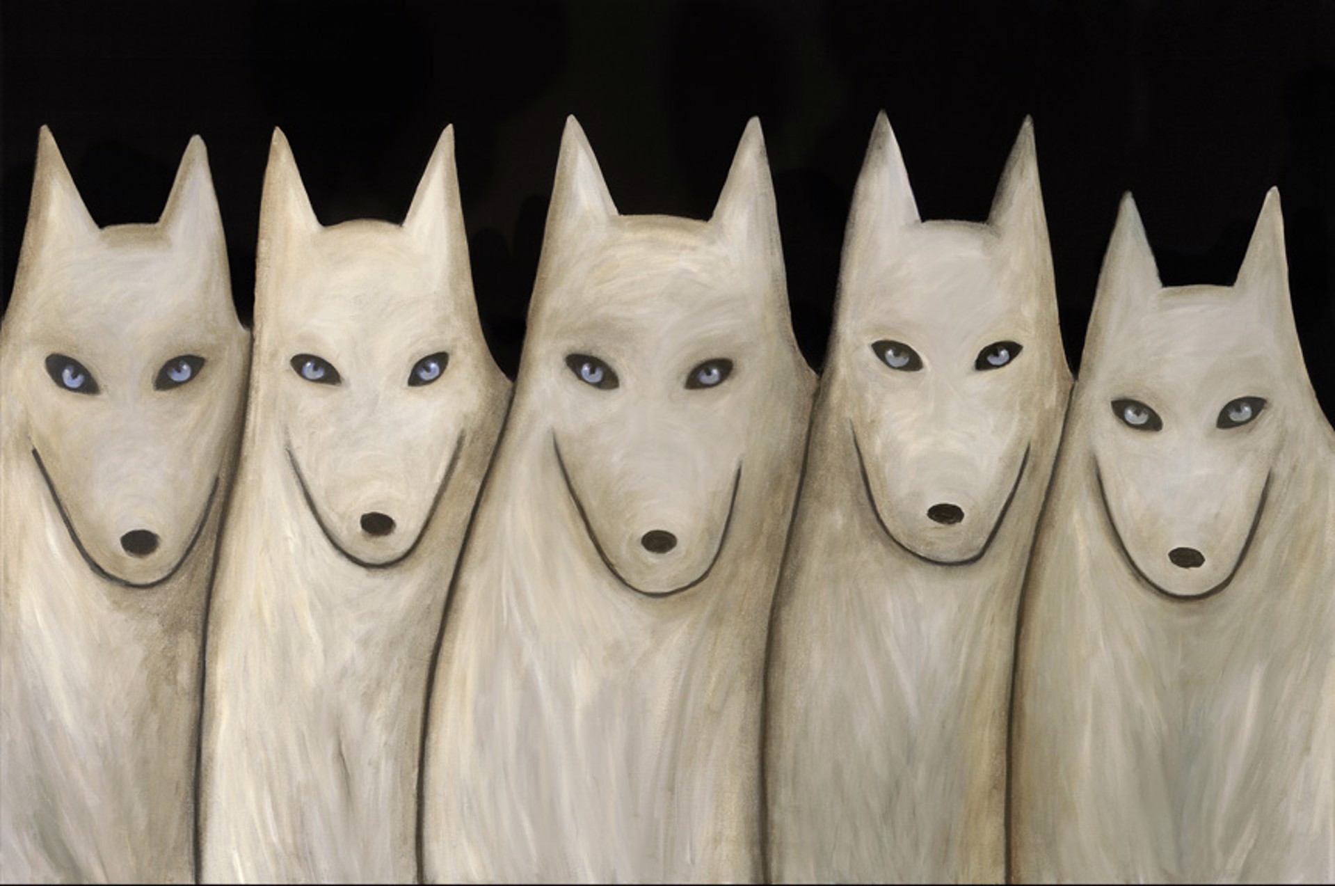 Night Sky/White Wolf Pack by Carole LaRoche