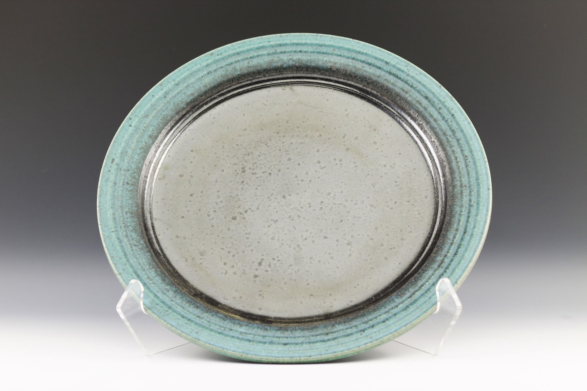 Turquoise and Black Platter by Winthrop Byers