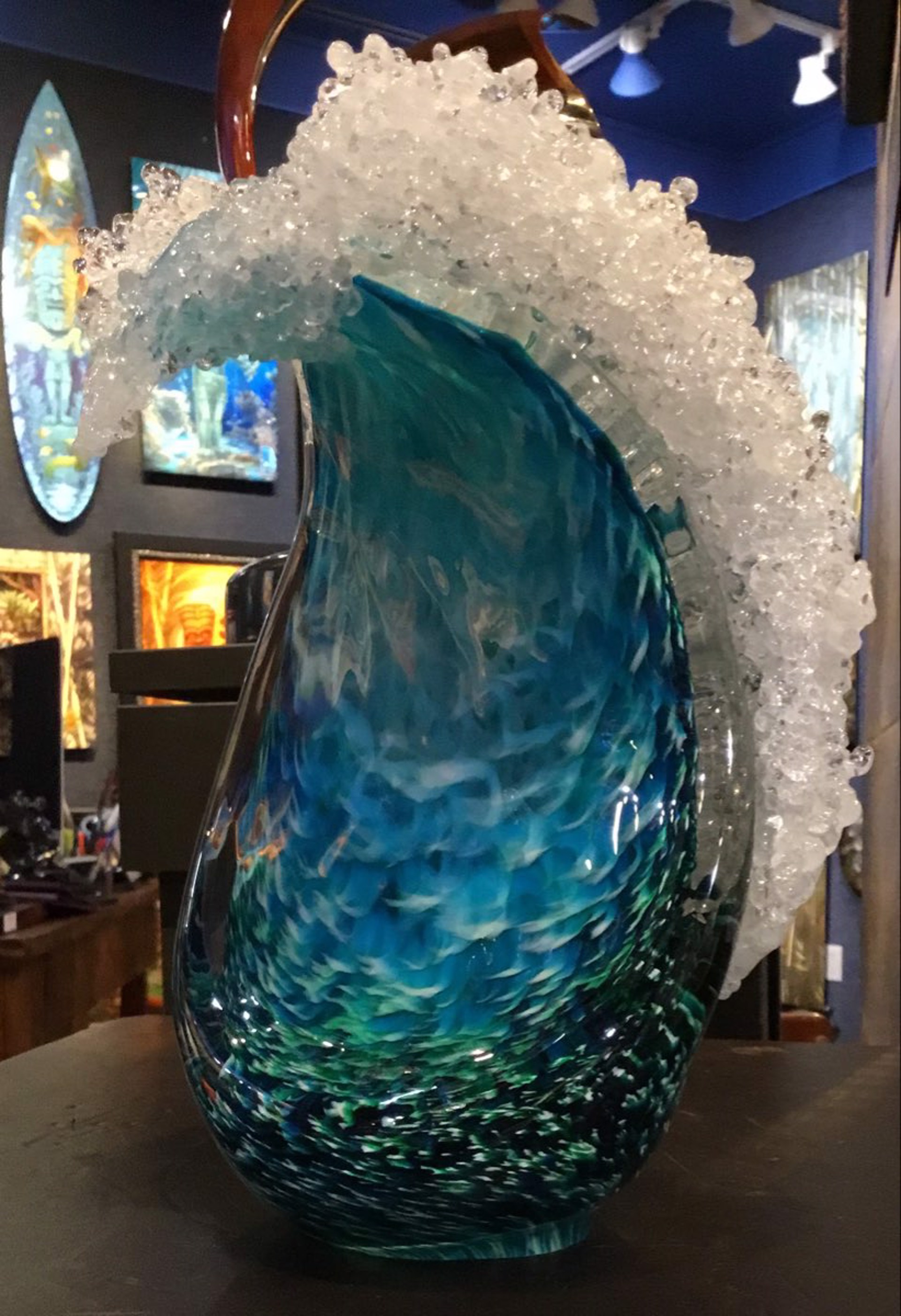Teal Wave #2 by Hot Island Glass