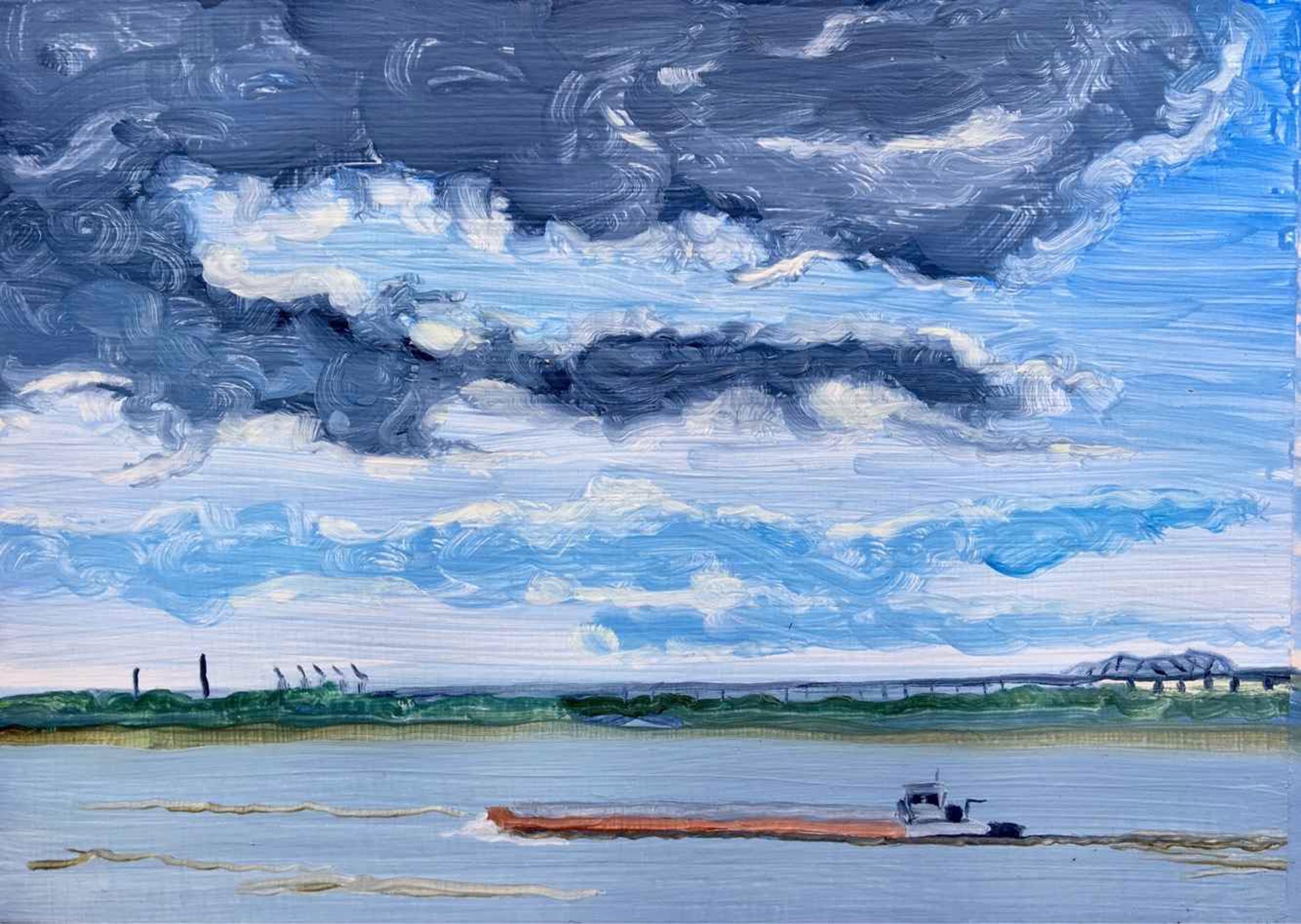 Storm Clouds Rolling In Over the River by Kristin Malin