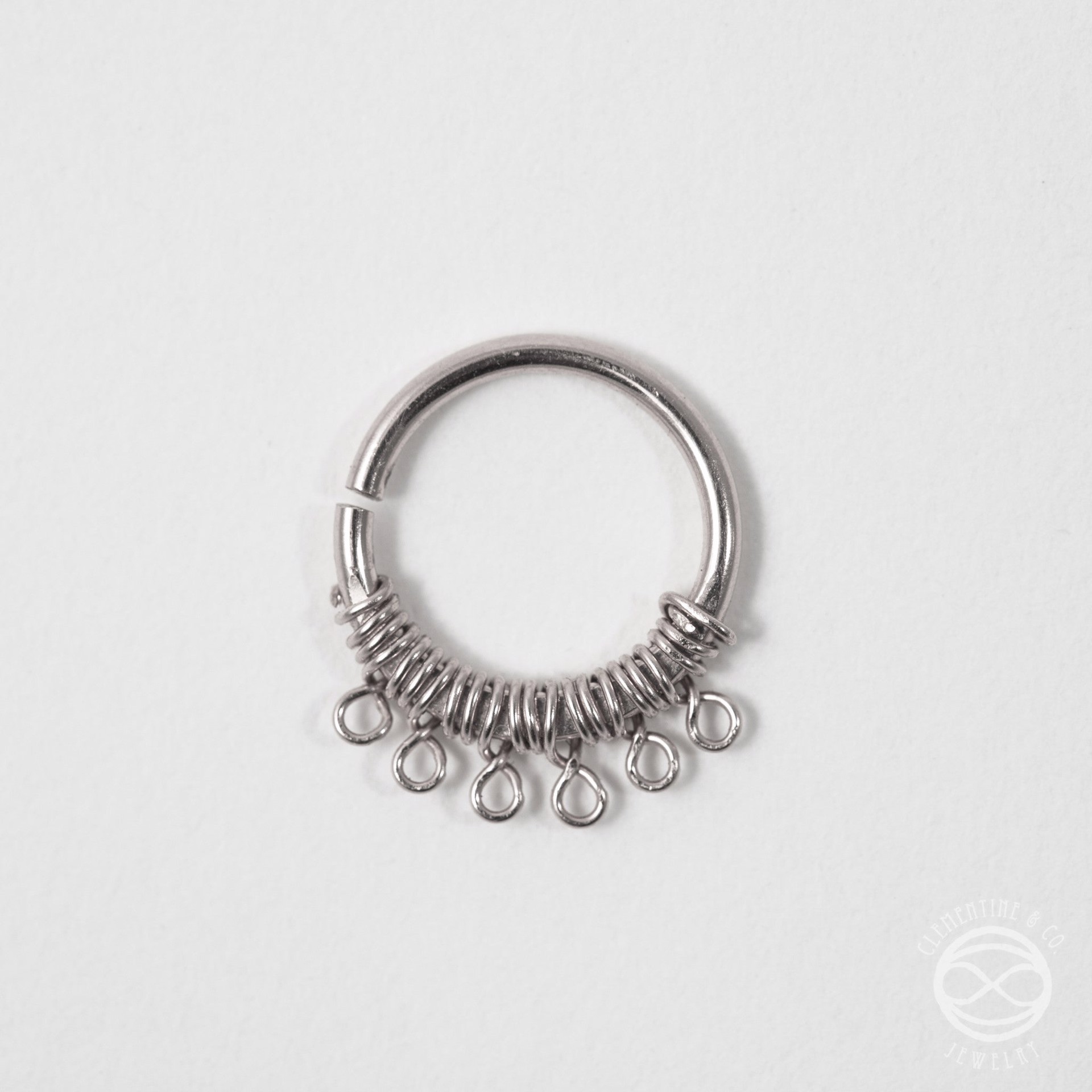 Filigree Septum Ring in Silver - 18 / 7mm by Clementine & Co. Jewelry