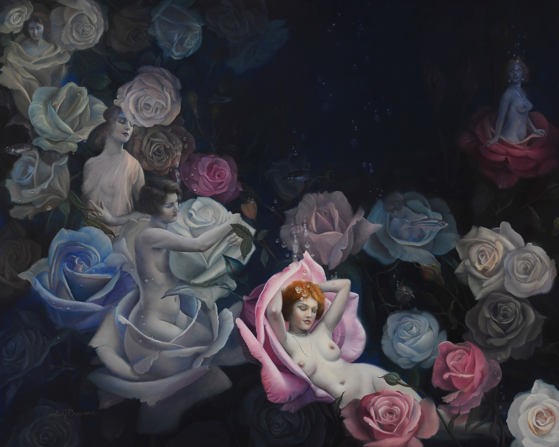 Girls & Roses by David Michael Bowers