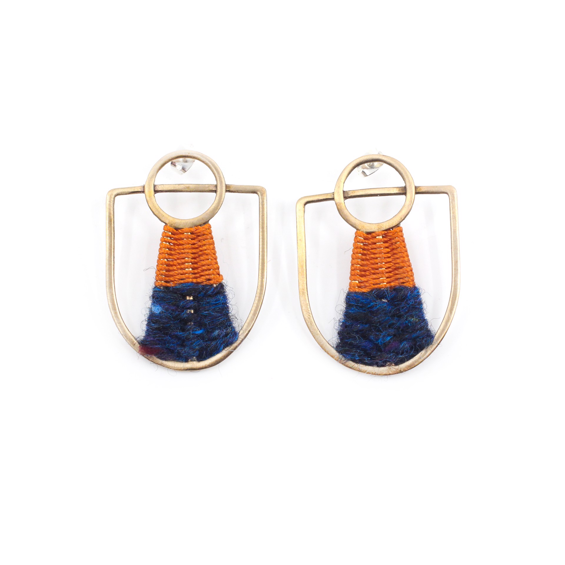 Georgia Studs (Orange & Blue) by Flag Mountain Jewelry