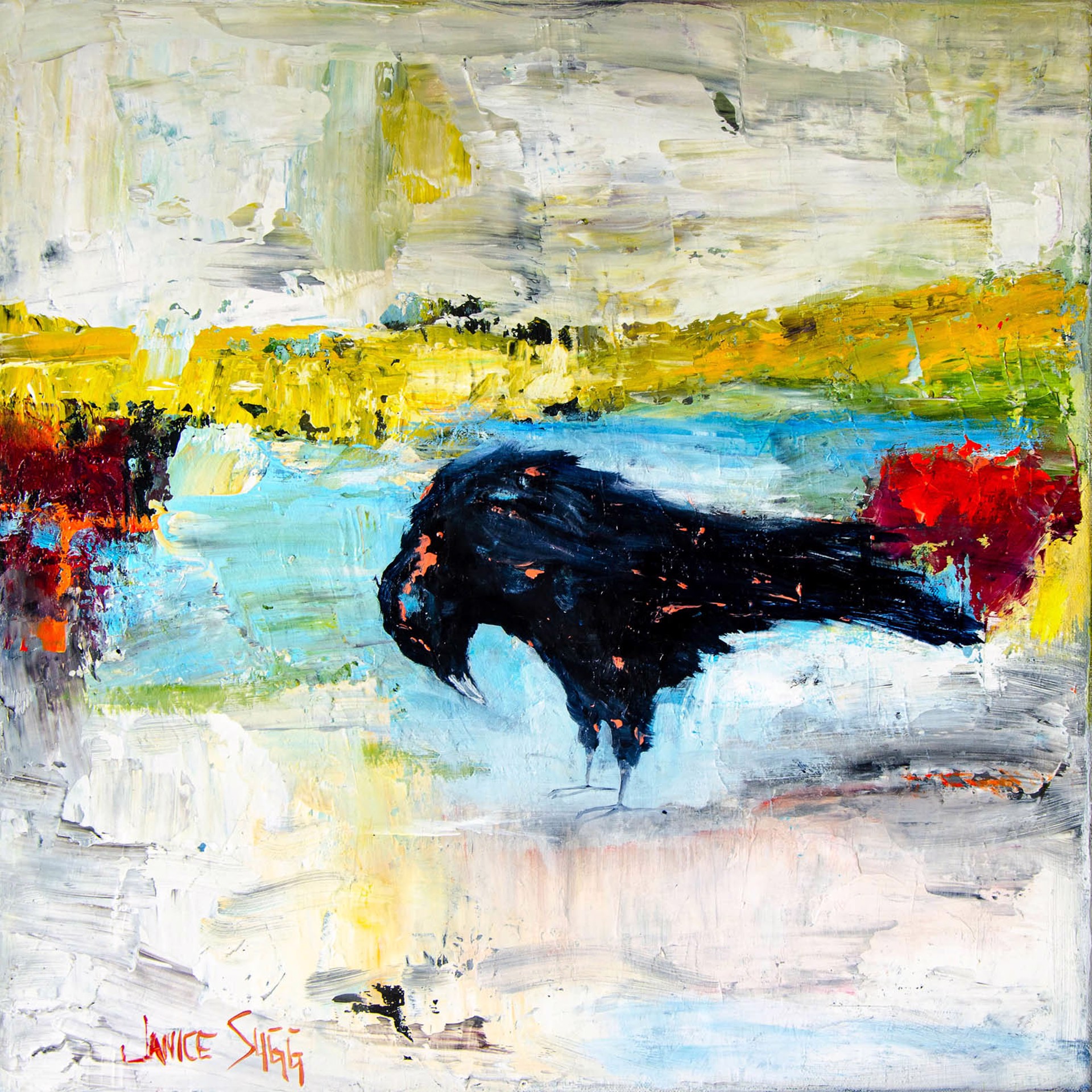 Black Crow Blue Ocean by Janice SUGG