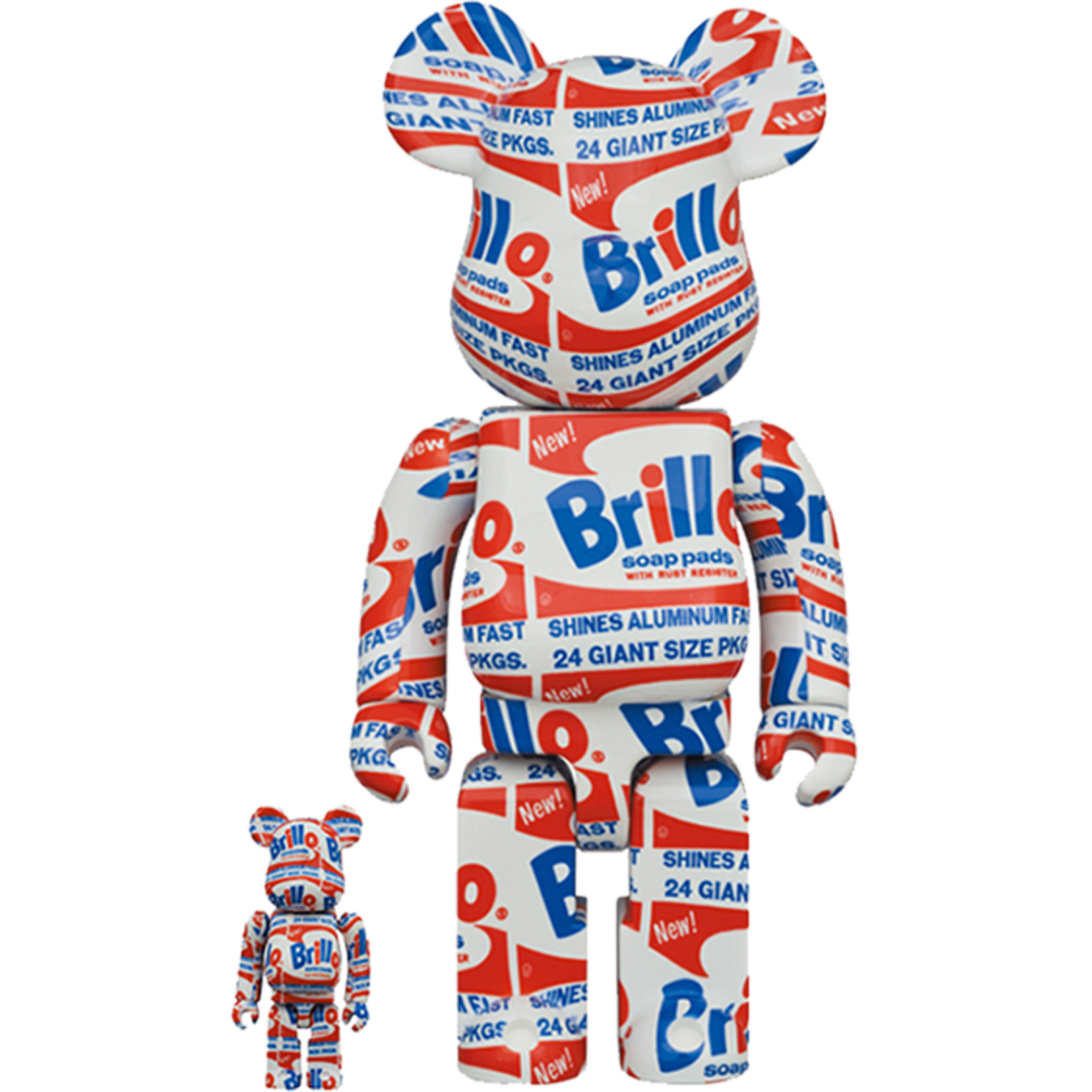 Be@rbrick Andy Warhol’s Brillo- 100% & 400% by Andy Warhol