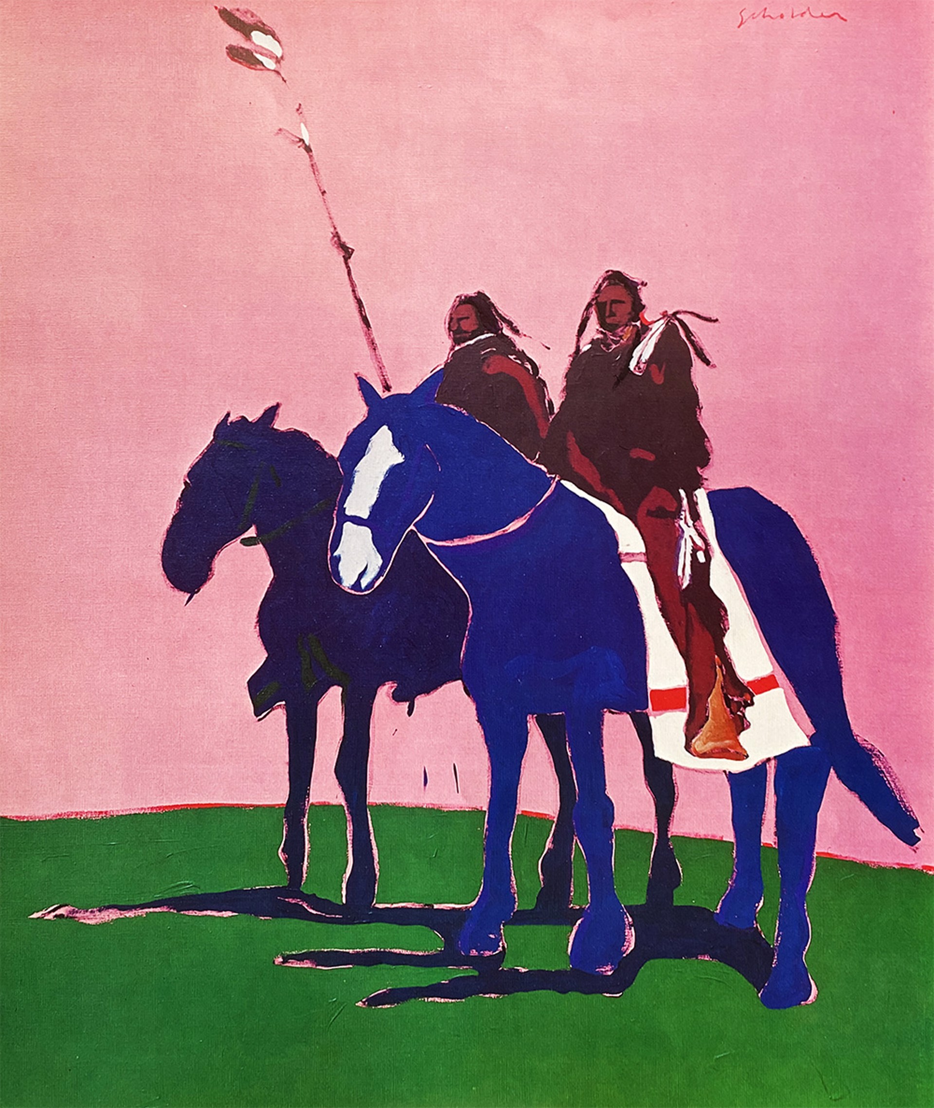 Indian on Blue Horse Poster by Fritz Scholder