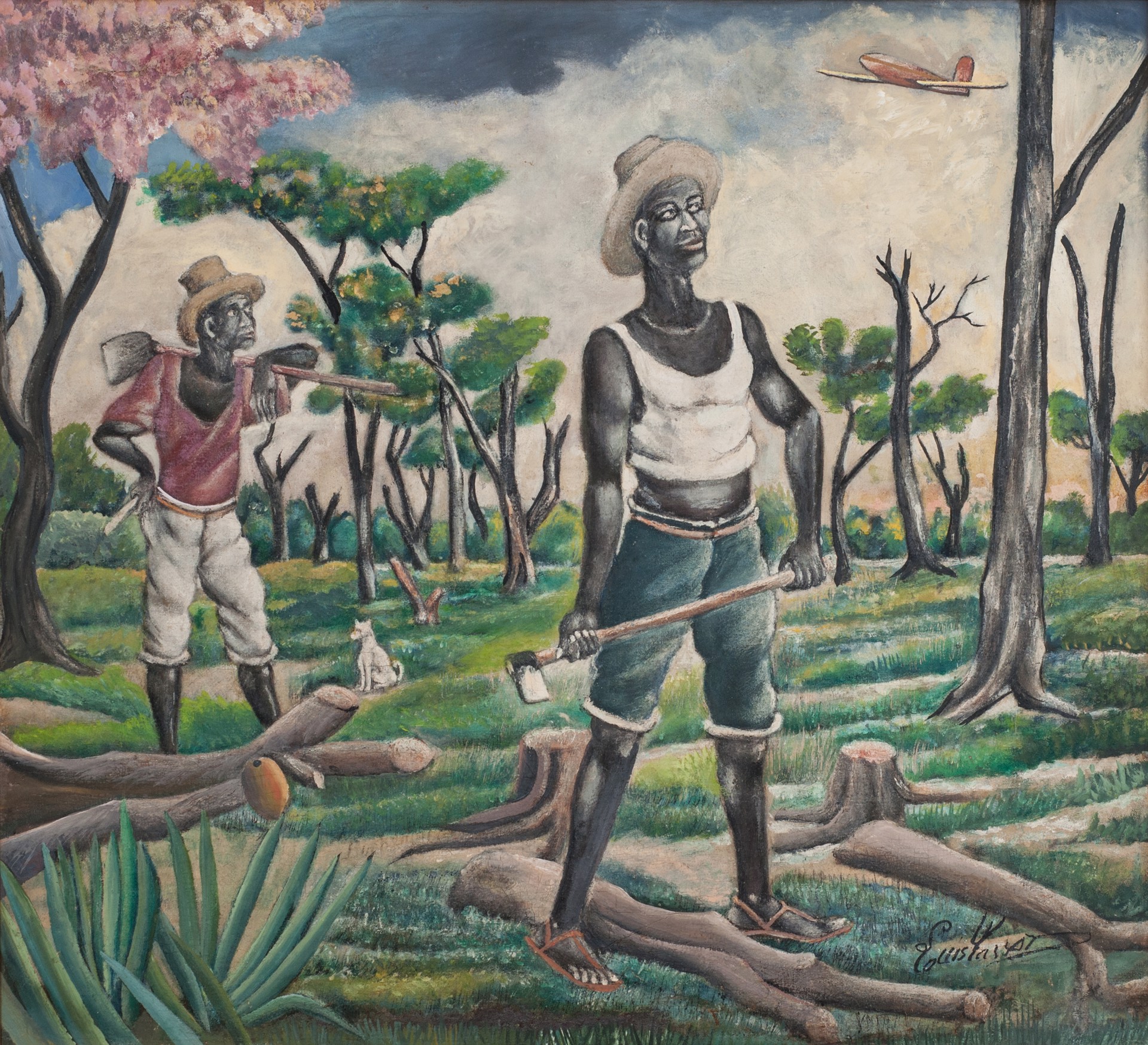 St Domingue Slaves #X1GSN by Louis Vassor (Haitian, 1887-1968)