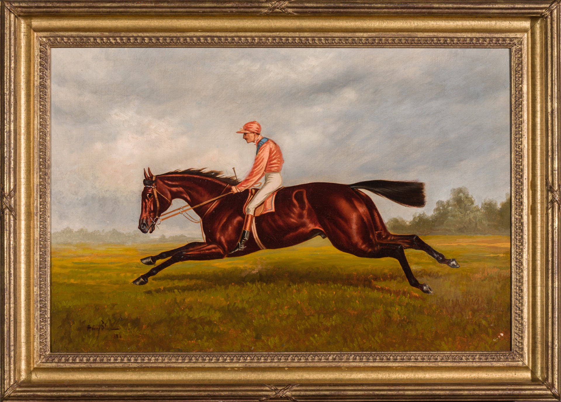 BARNES WITH JIM MCLAUGHLIN UP IN THE DWYER BROTHERS COLORS by Henry Stull