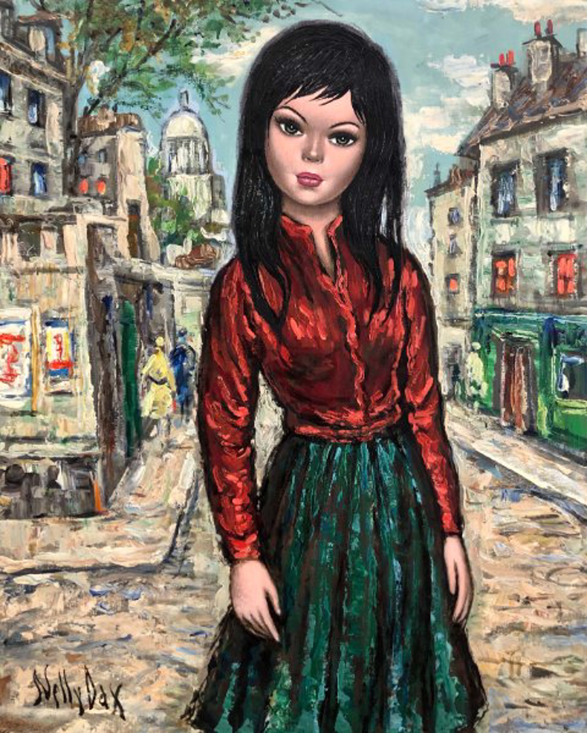 Girl in Montmartre, Sacre Coeur Paris by Nelly Dax