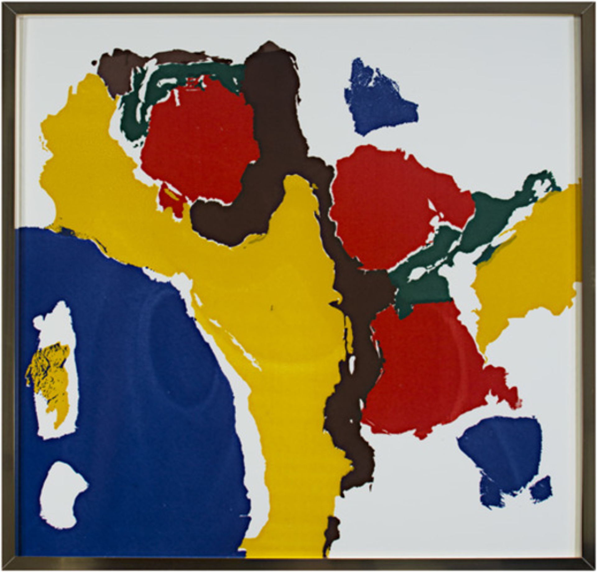 Untitled-Abstract (Blue, Yellow, Red, Brown & Green) by Helen Frankenthaler (after)