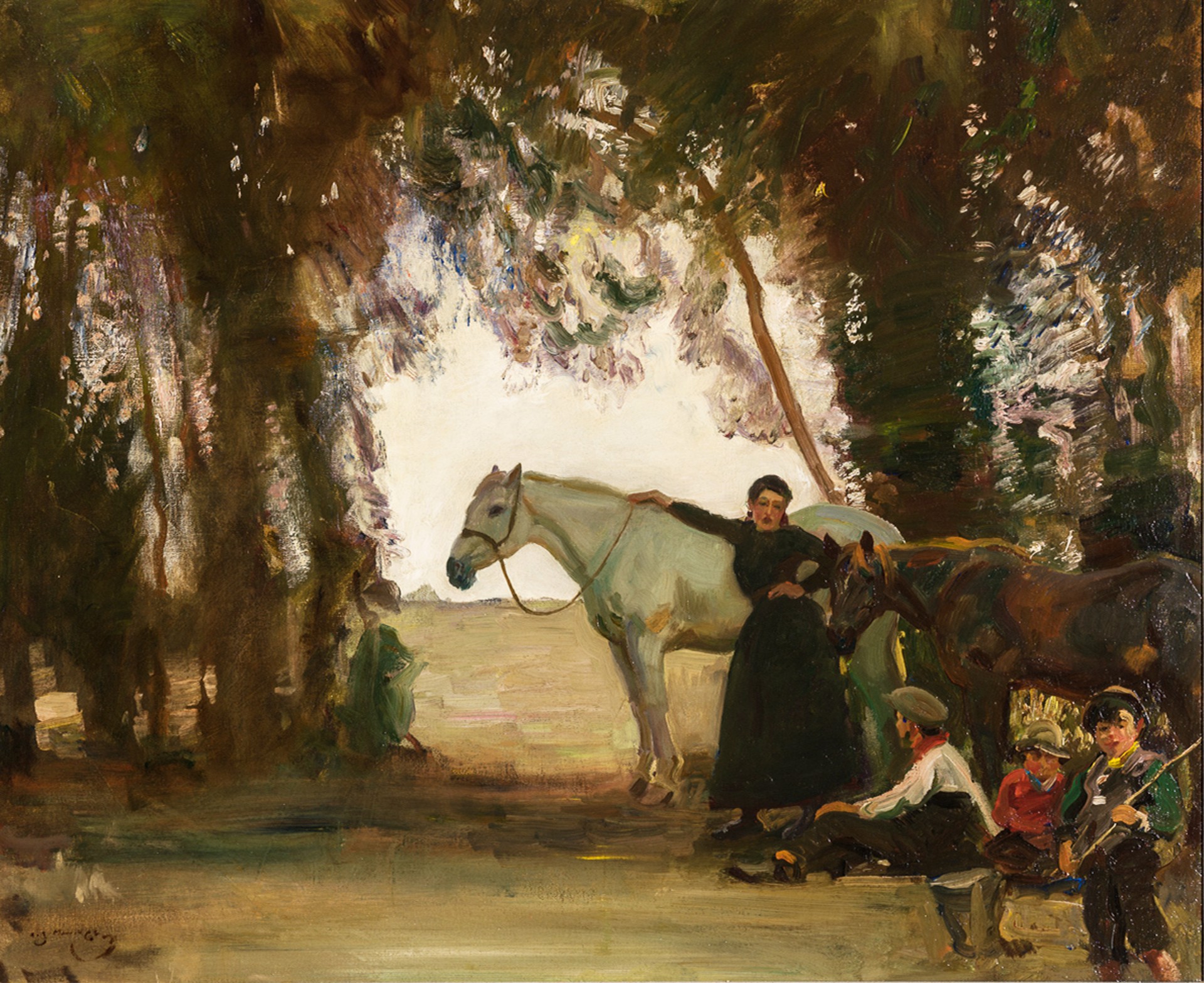 Hop Pickers Hampshire by Sir Alfred J. Munnings