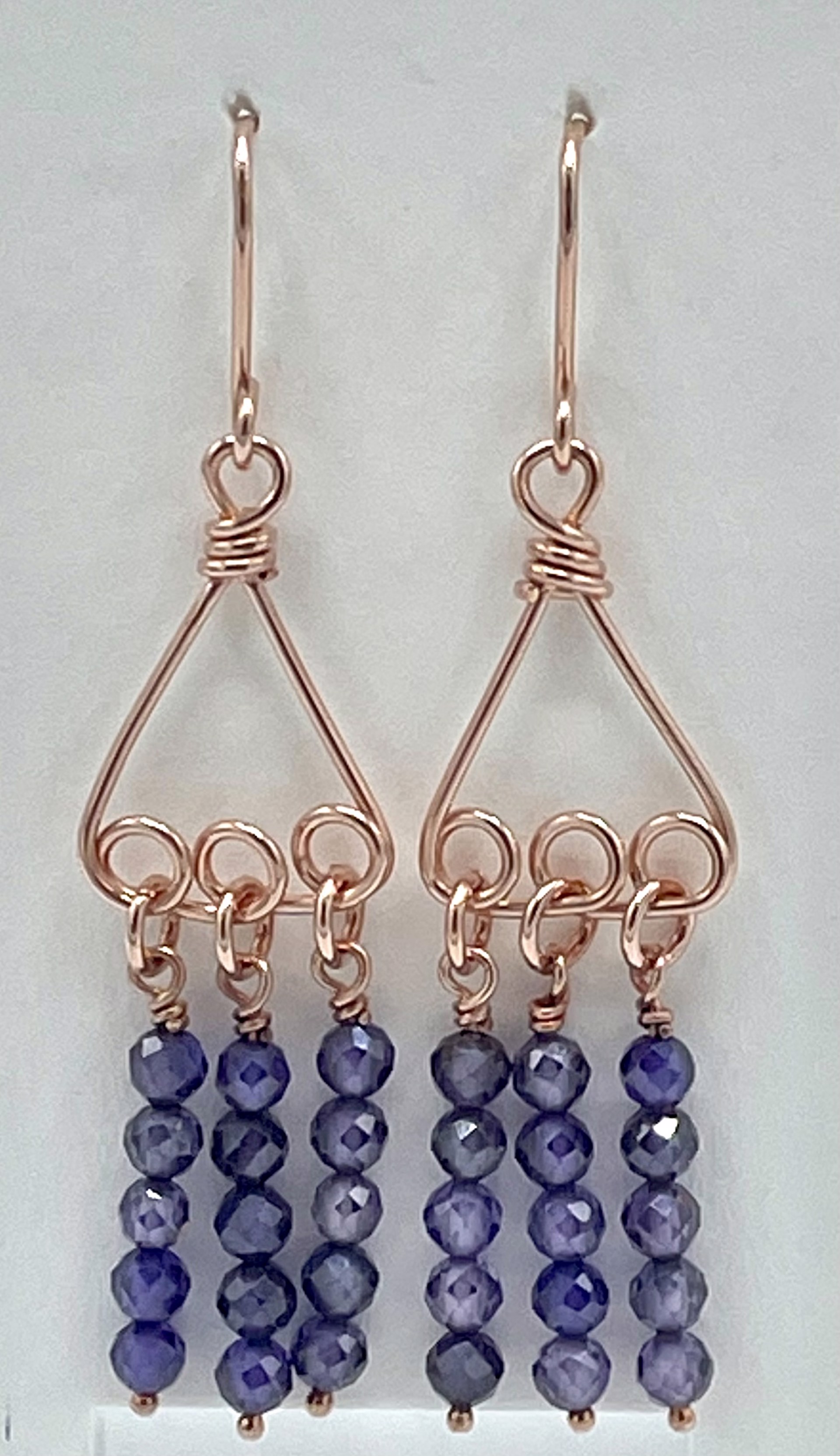 Copper Purple Zircon Earrings by Emelie Hebert