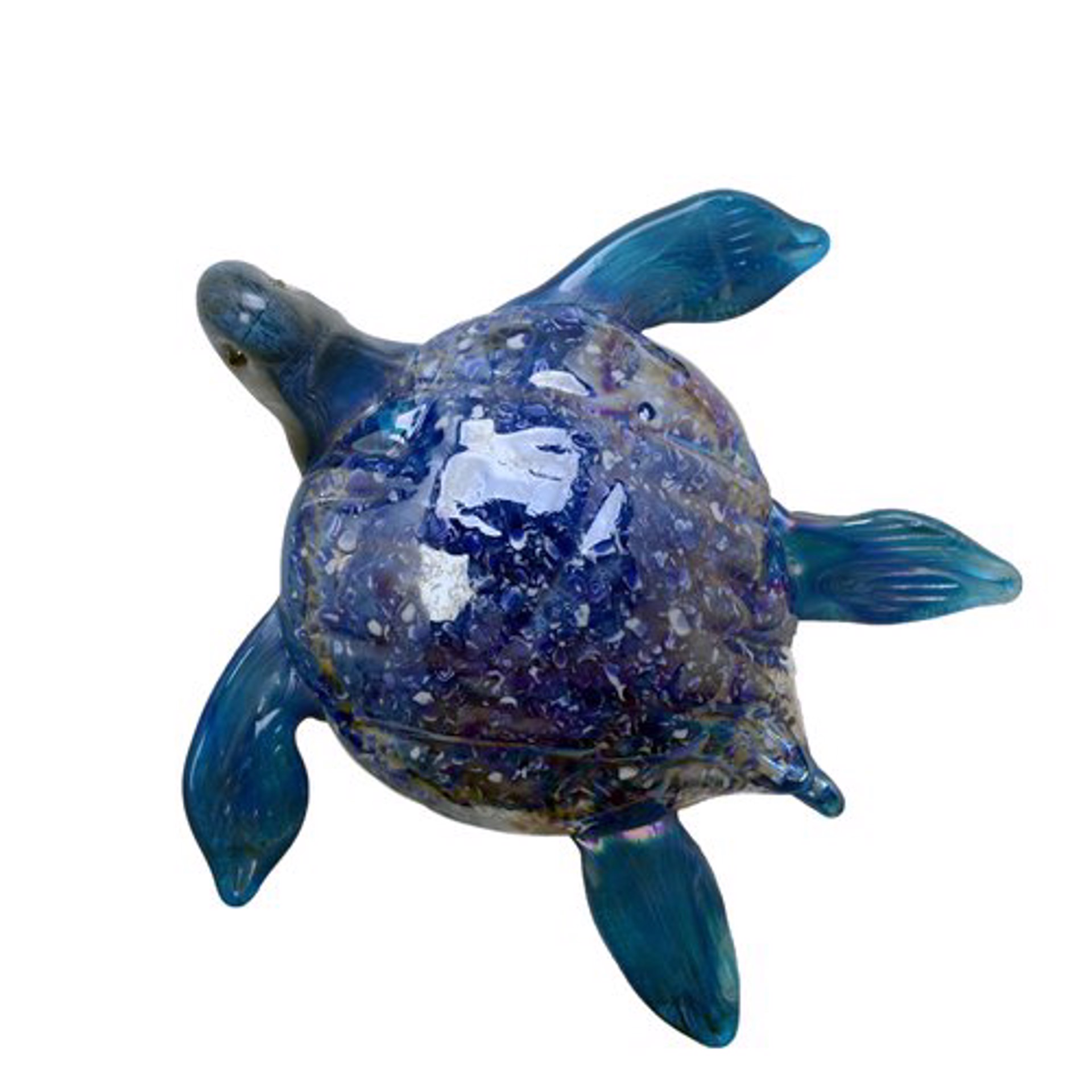 Small Cobalt Sea Turtle - 7820SIR by V Handblown Glass
