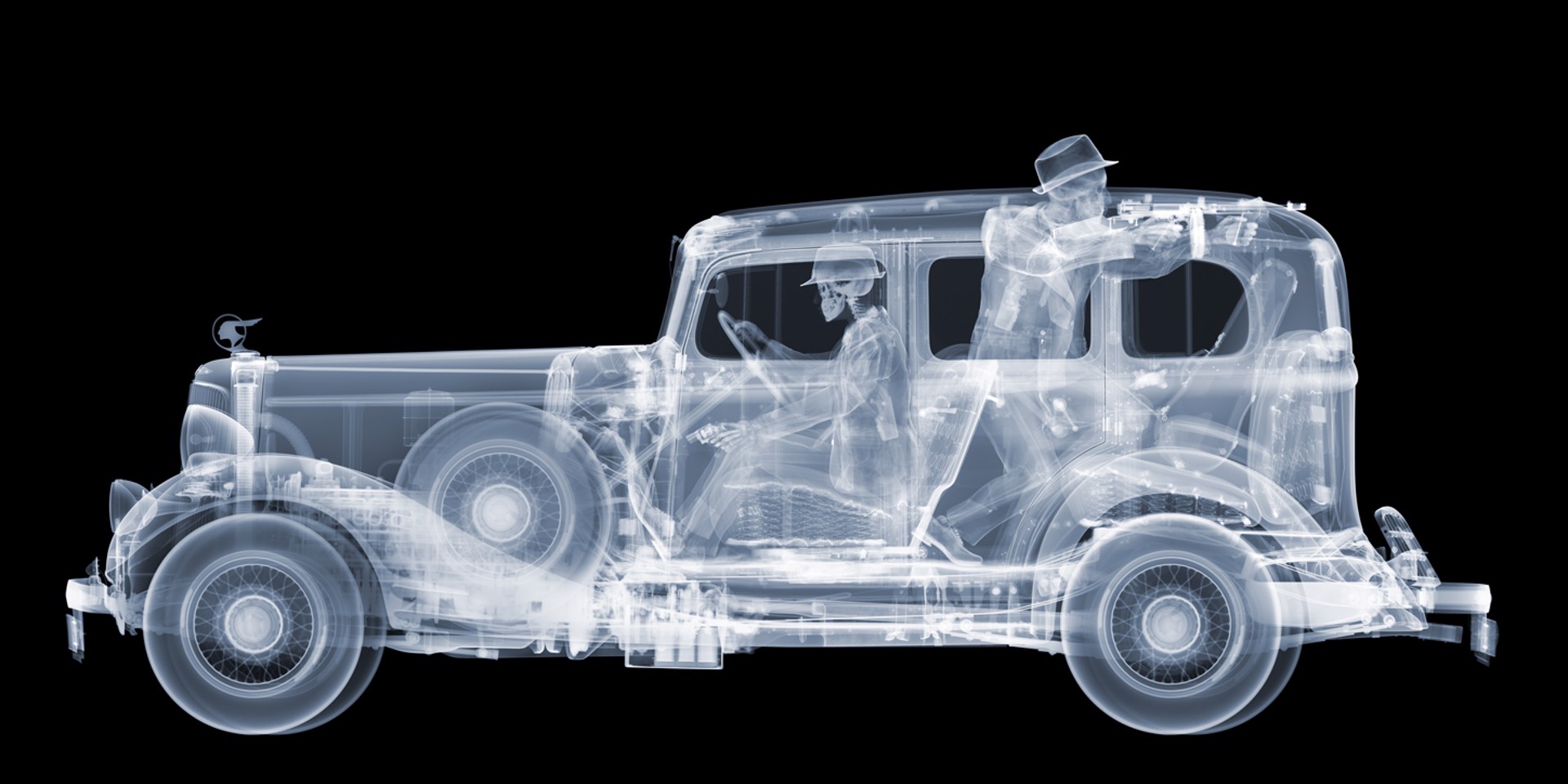 1930's Pontiac with Gangsters by Nick Veasey