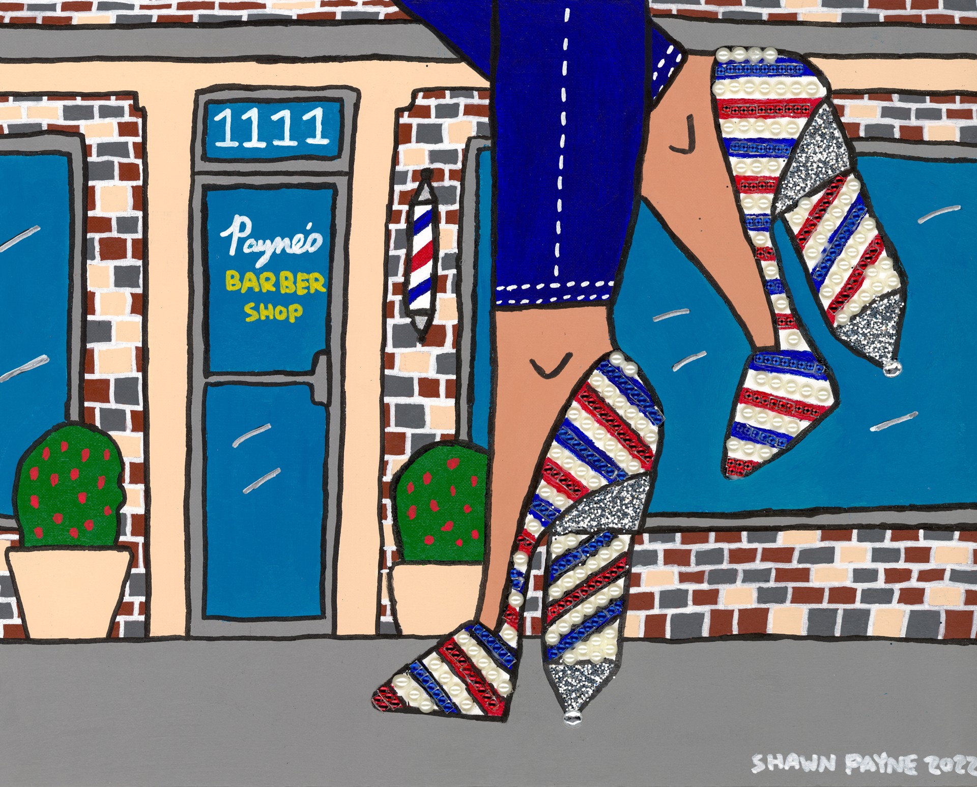 Barber Pole Heels (FRAMED) by Shawn Payne