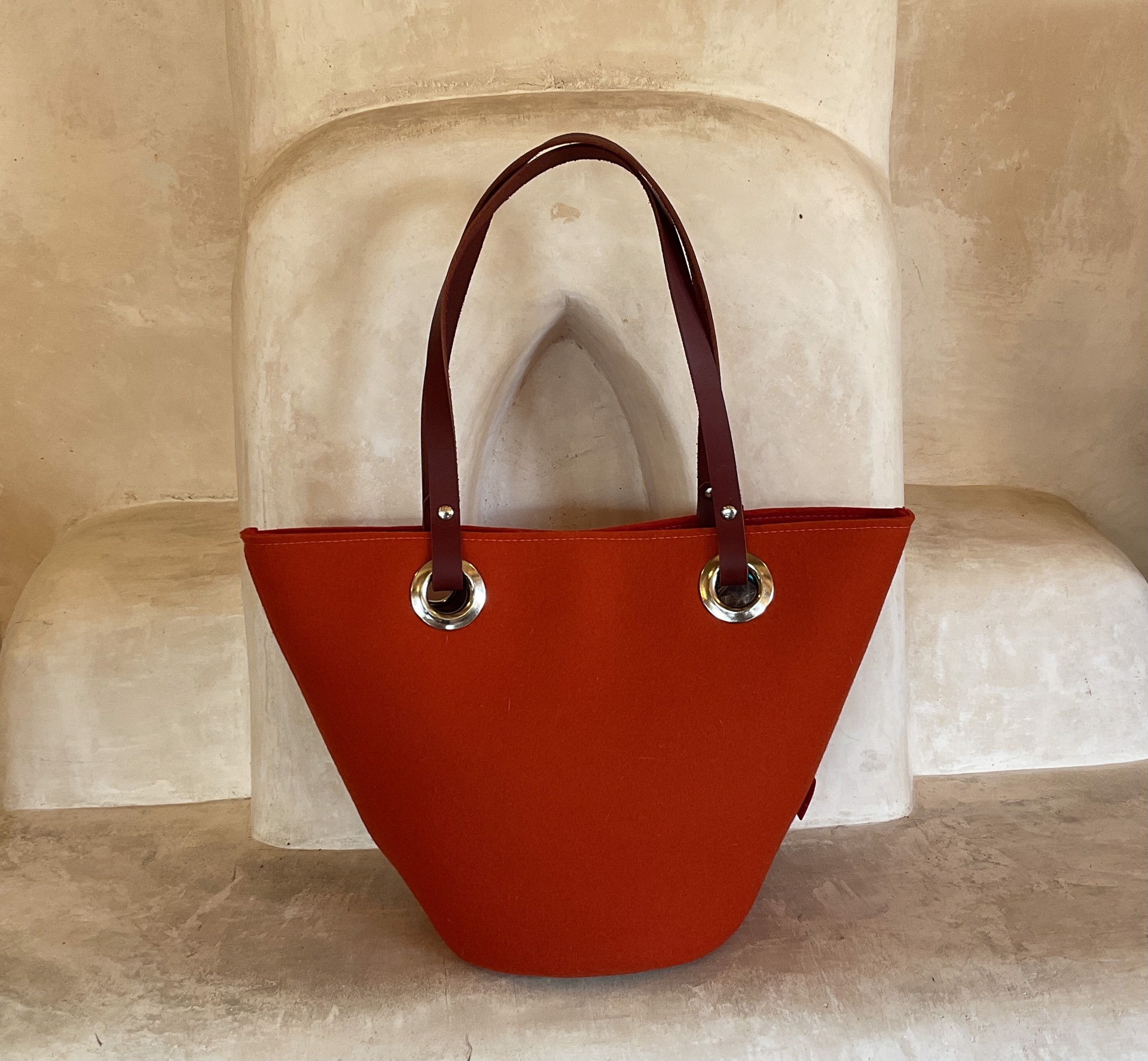 117 Red Merino Wool Handbag by Jill Rounds
