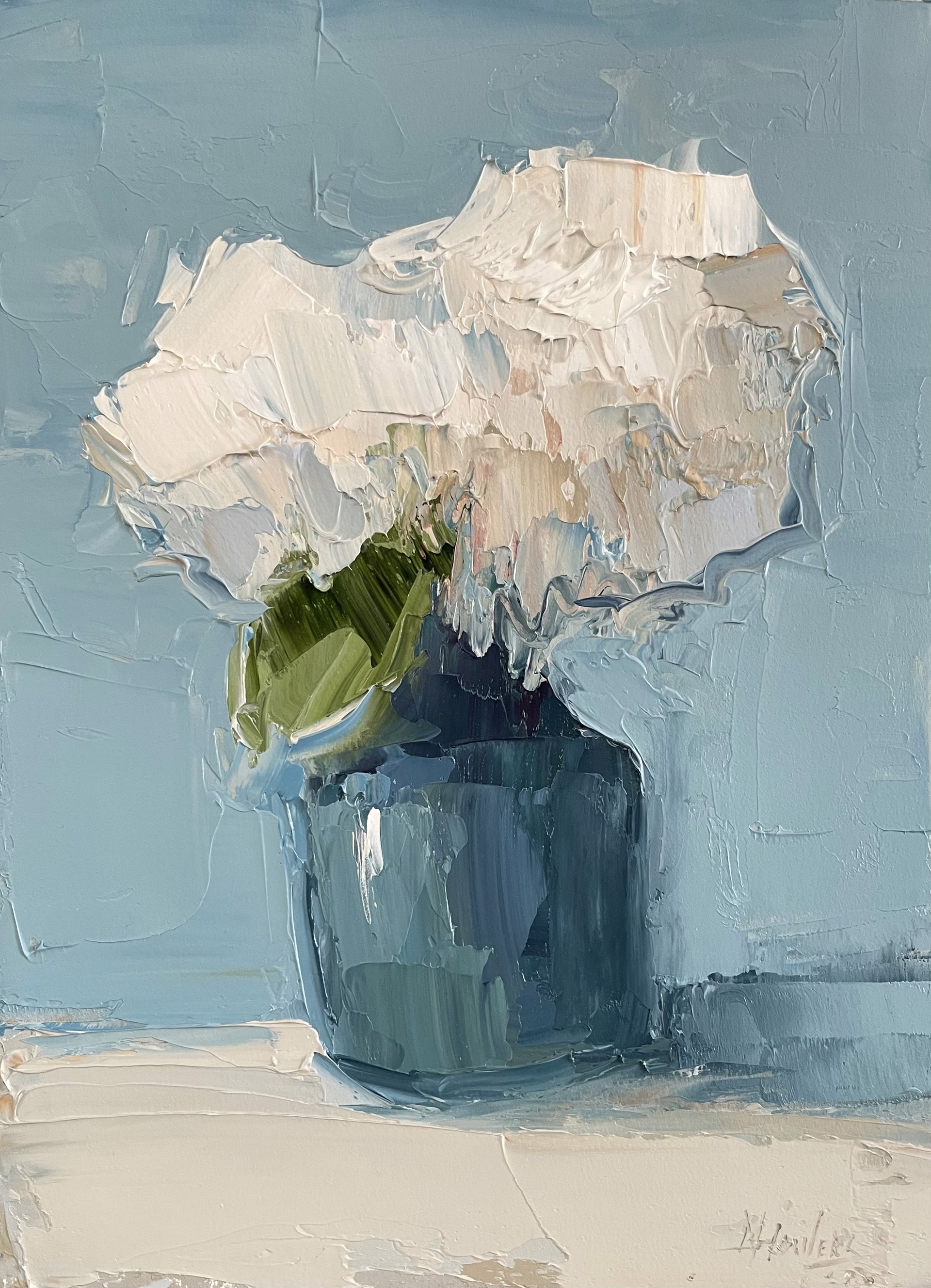 Two Stems In Vase by Barbara Flowers
