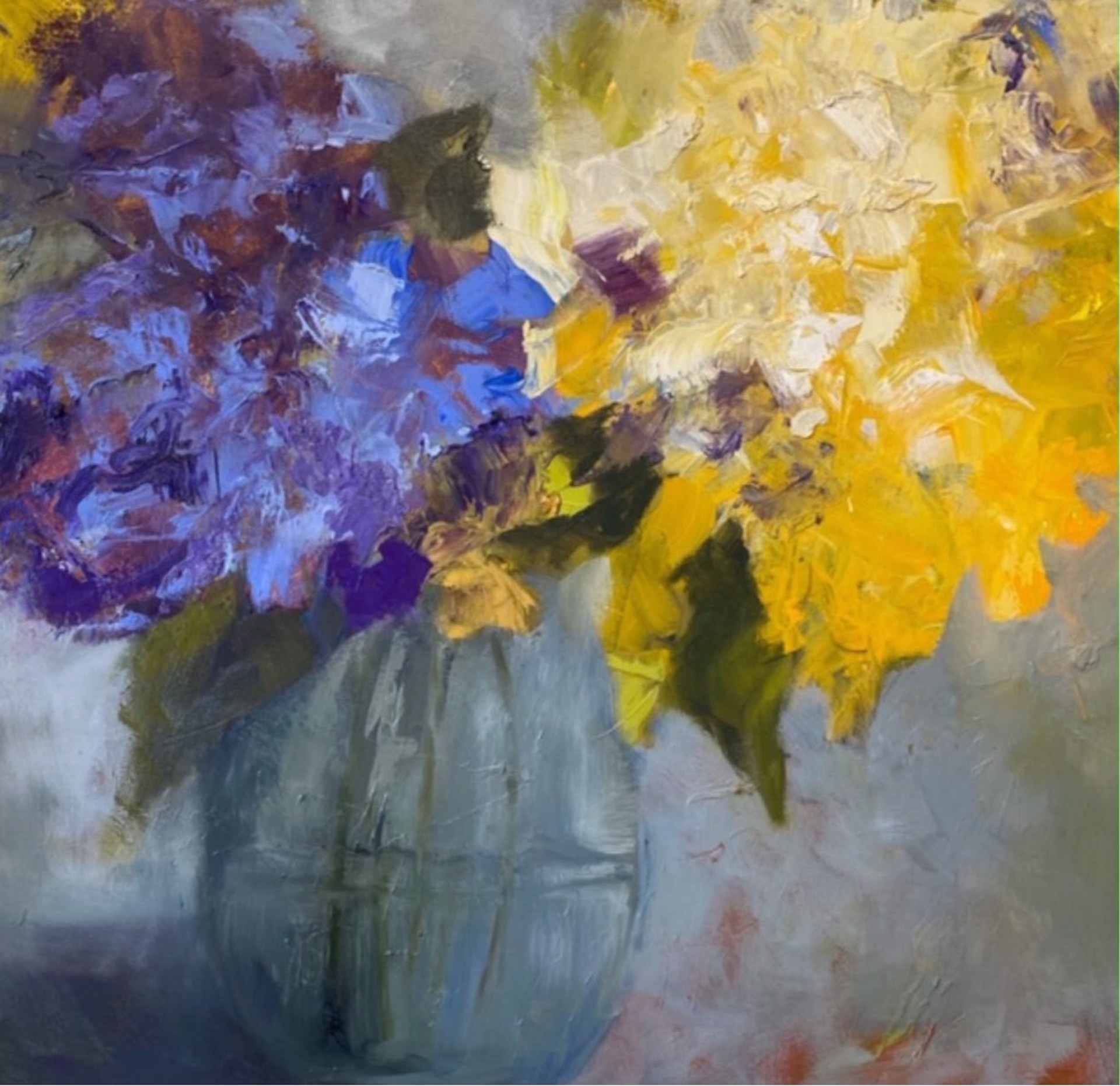 Blue and White Hydrangeas by Mary Jane Huegel