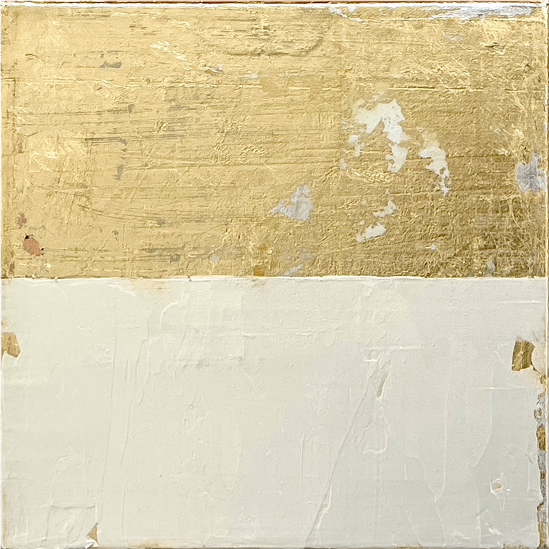 Gold And Gold (GG052) is 1 of 4 gold leaf mixed media panels from Japanese painter and artist Takefumi Hori.