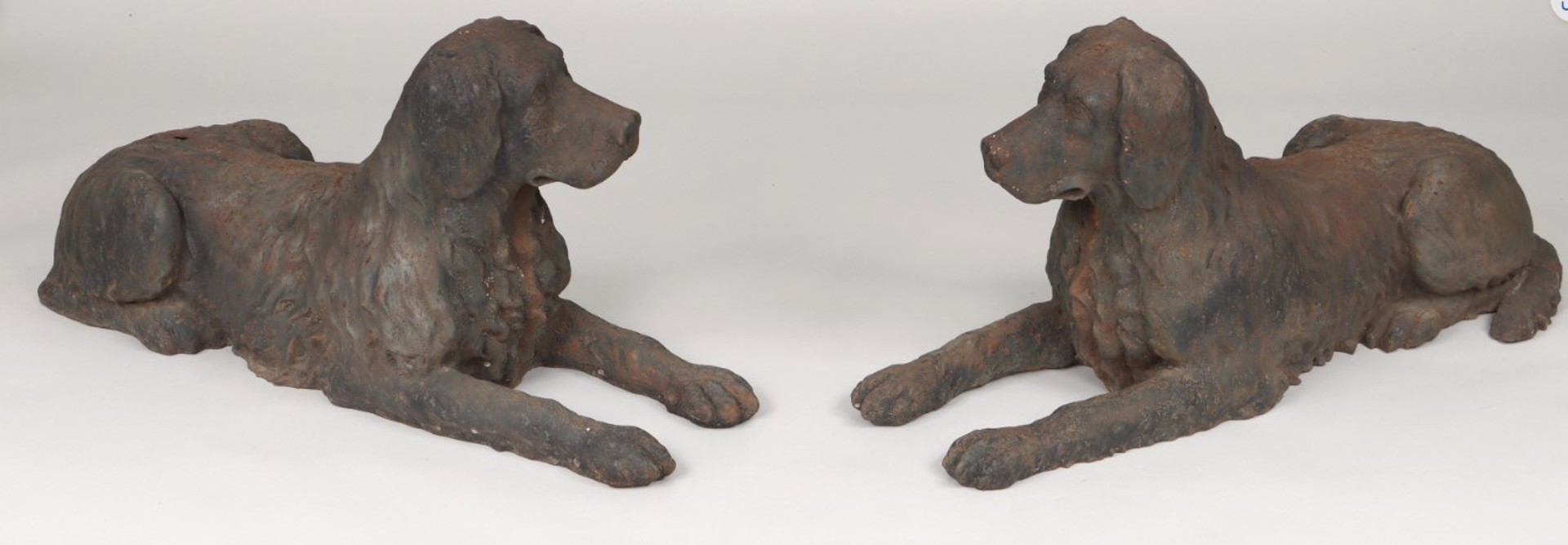 Pair of Cast Iron Spaniels by Cast Iron Unknown