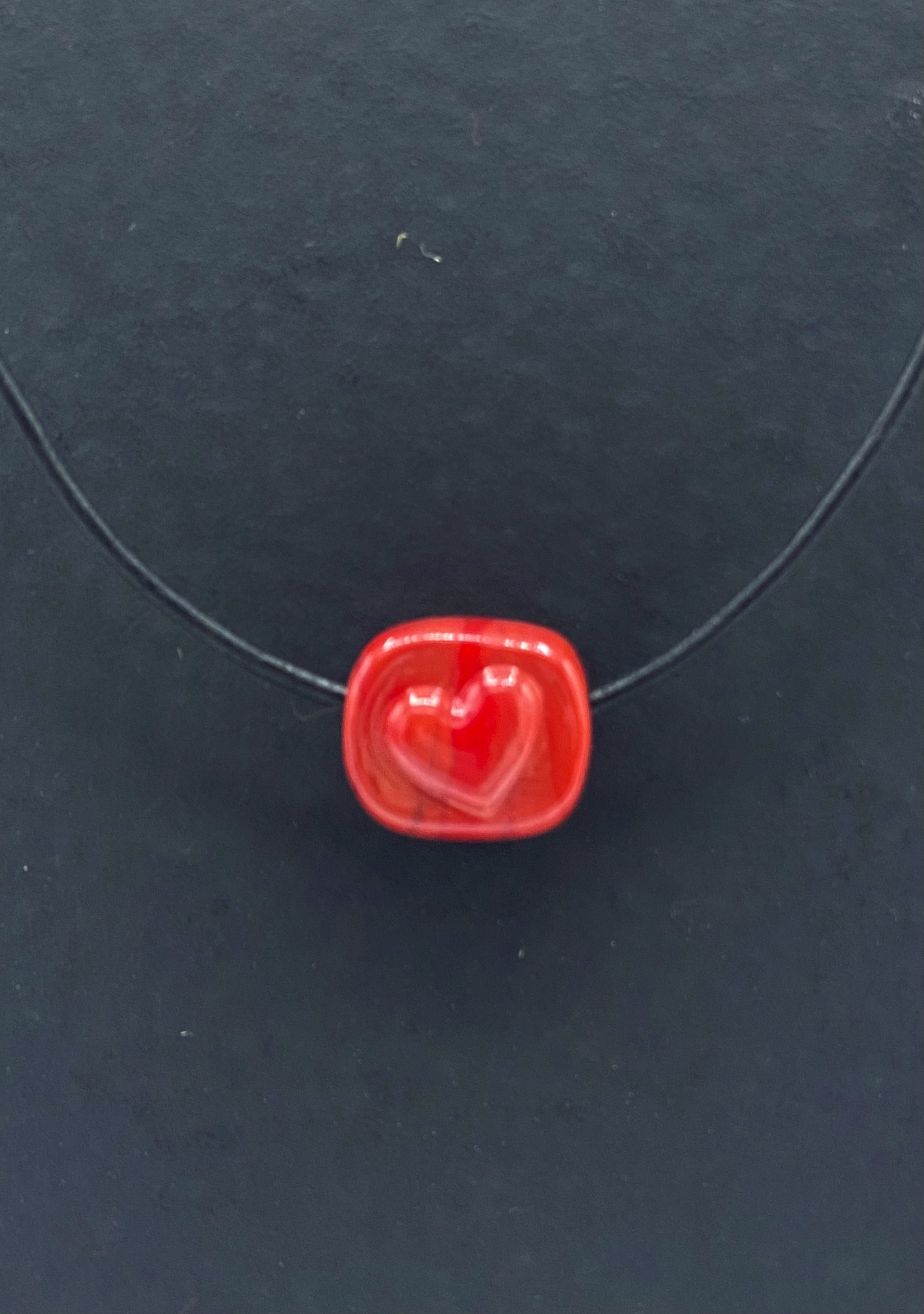 Red Heart Stamp Bead by Emelie Hebert