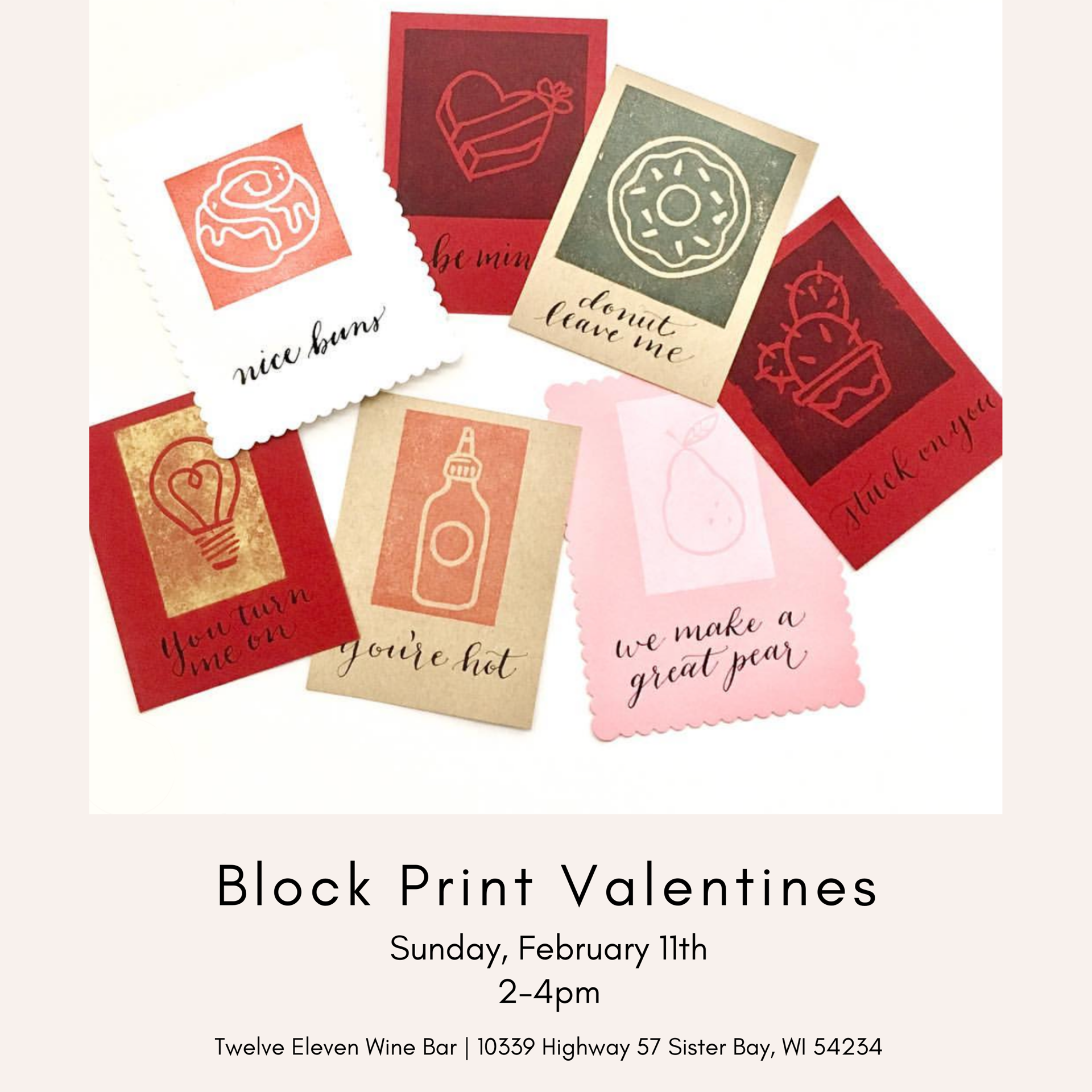Block Print Valentines