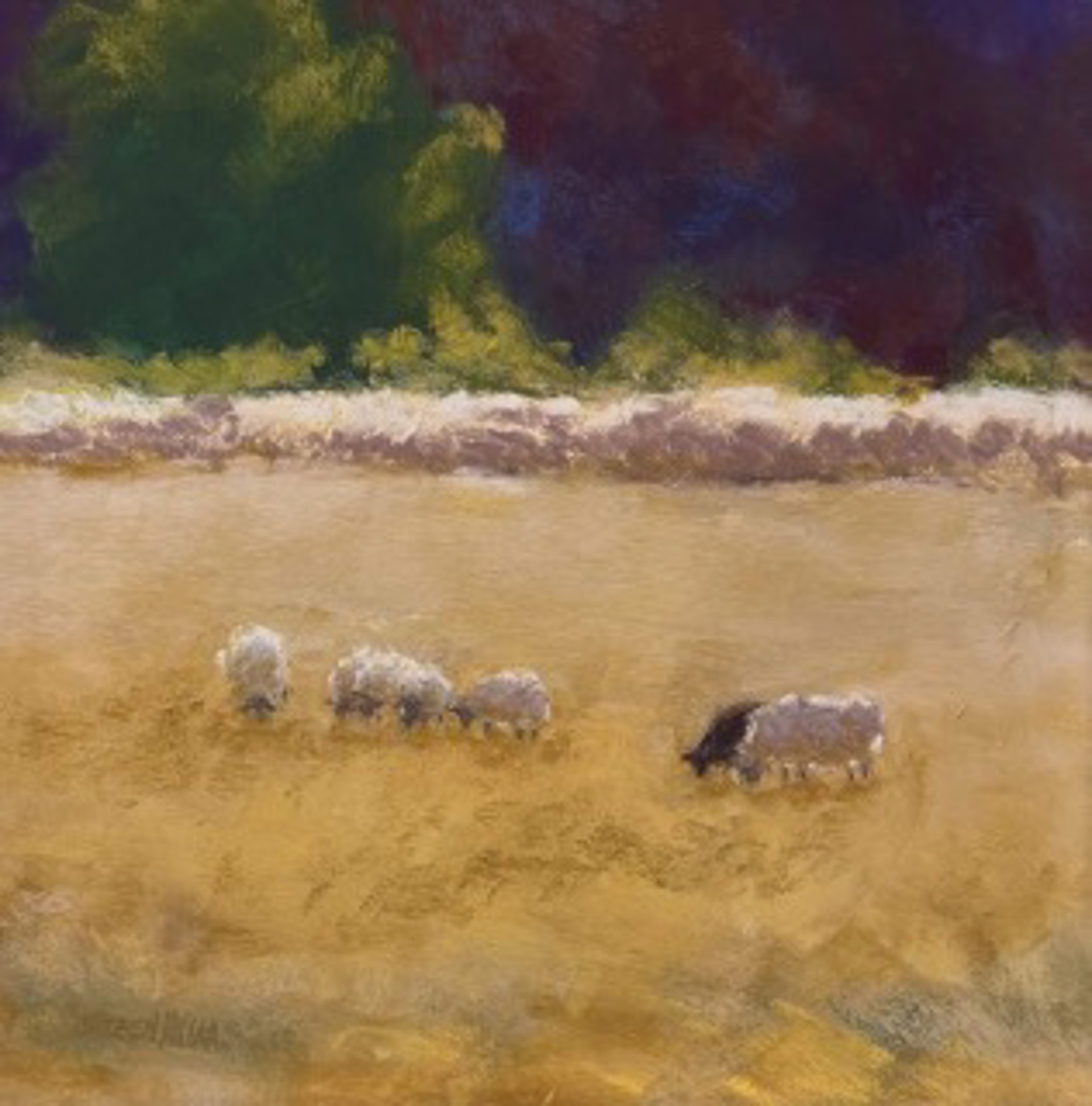 Grazing Sheep by Laureen Hylka Wondolowski