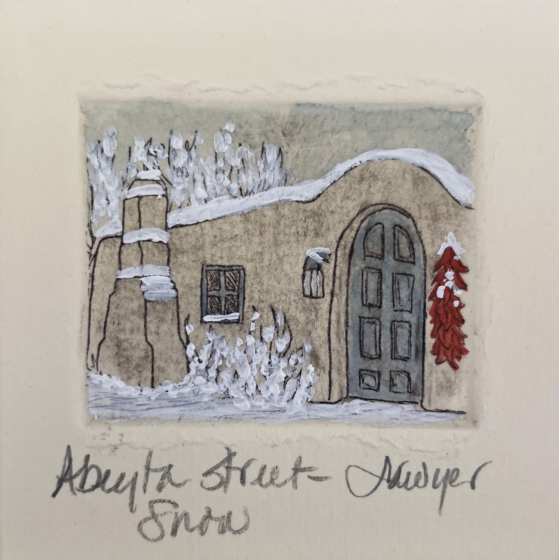 Abeyta Street - Snow (unframed) by Anne Sawyer
