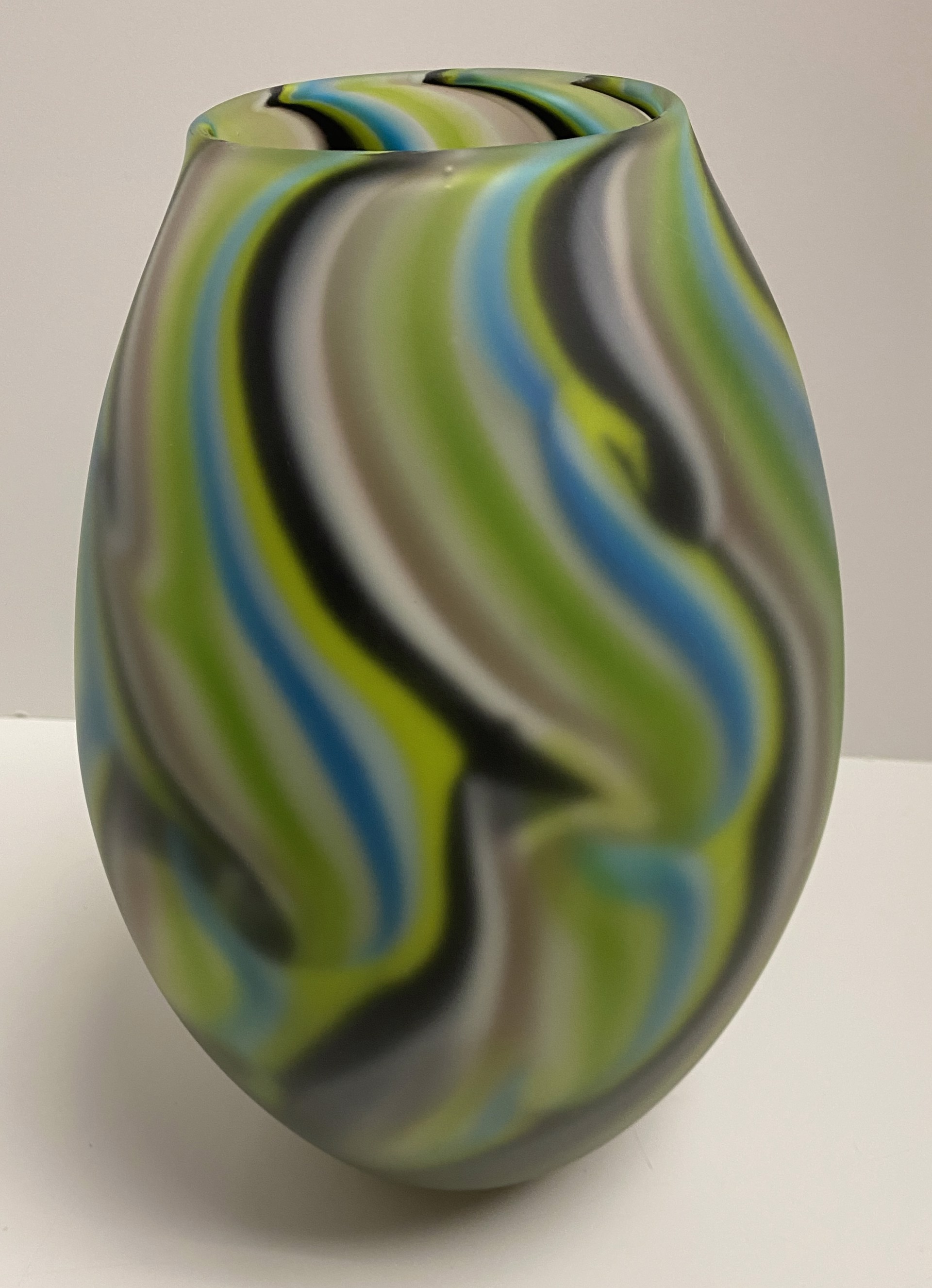 Smoke Turquoise,Green, Black Olive shape by Rene Culler