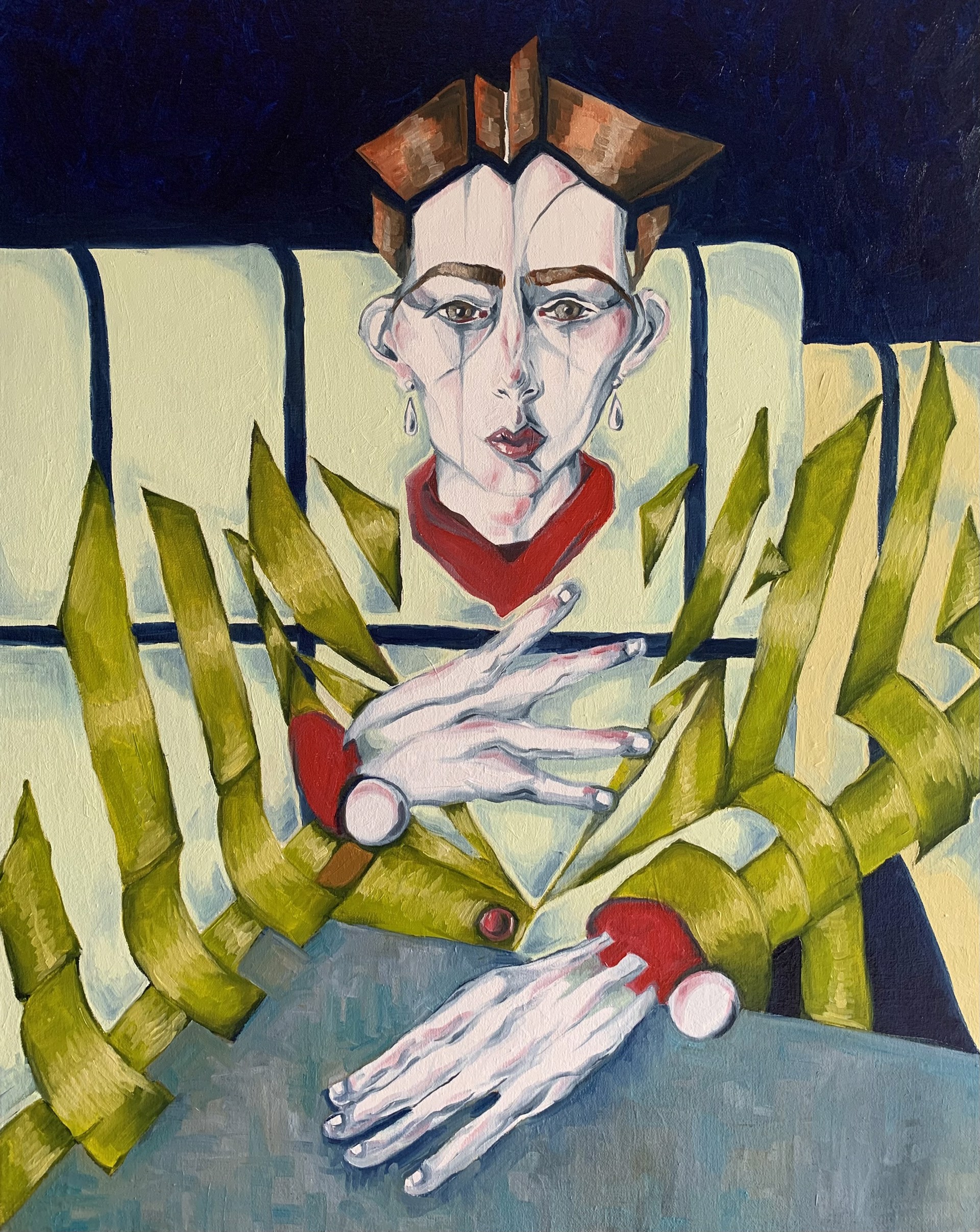 Seated Figure in a Cafe by Lucy Pulvers