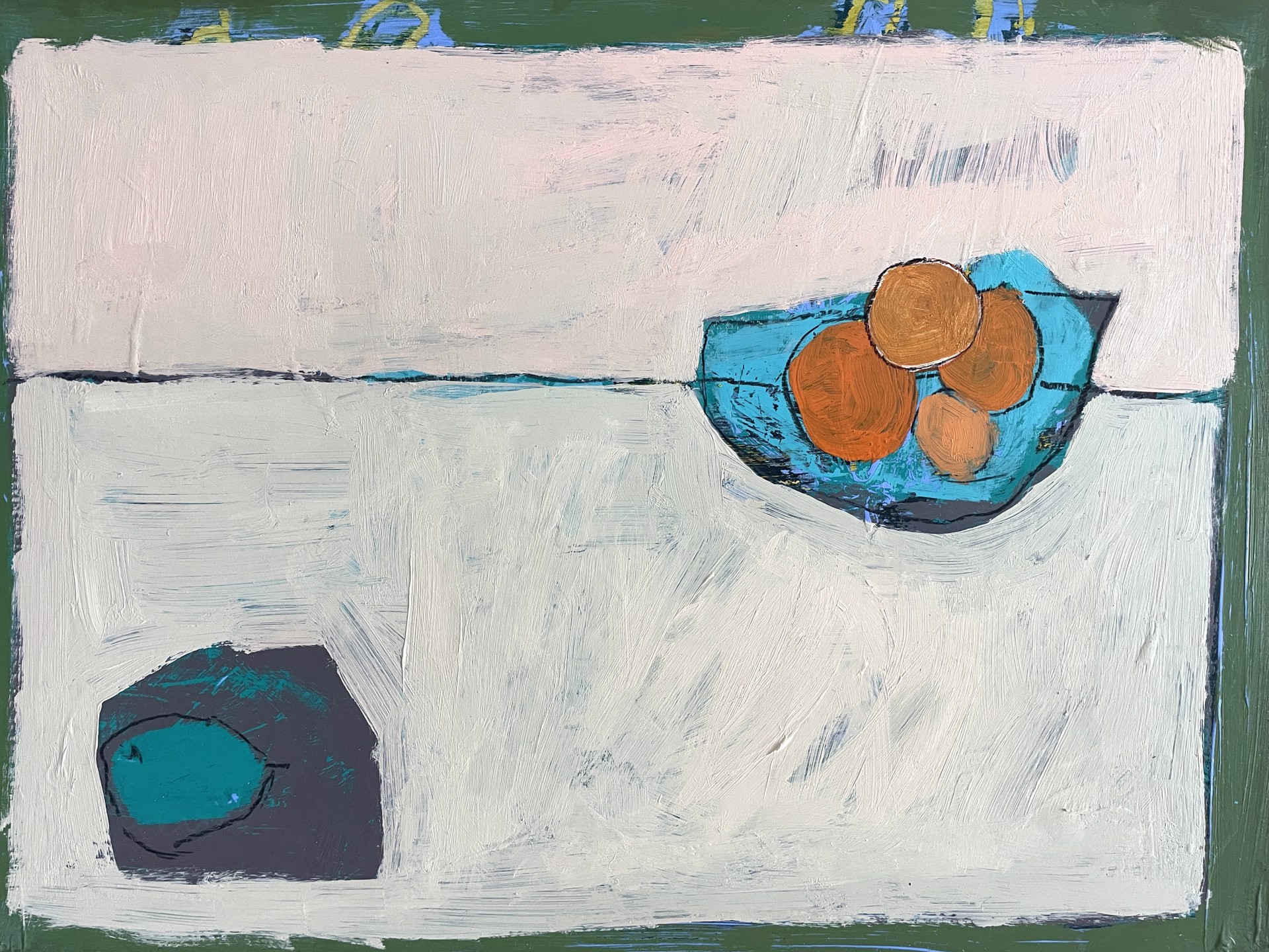 Oranges in Turquoise Bowl by Rachael Van Dyke