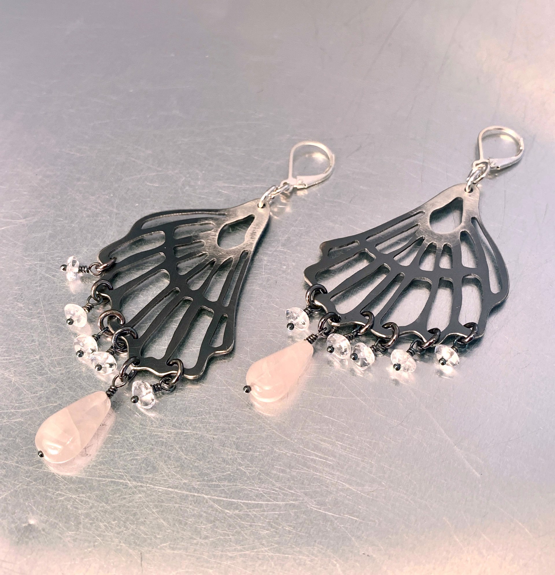 Quartz Butterfly Wing Earrings by Melody Armstrong