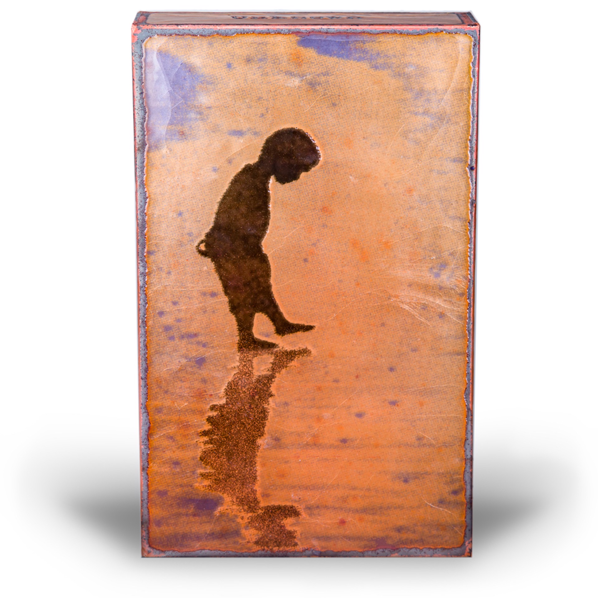 A Houston Llew Glass Fired To Copper Spiritile #153 Featuring A Child Silhouette And A Quote By Unknown, Available At Gallery Wild