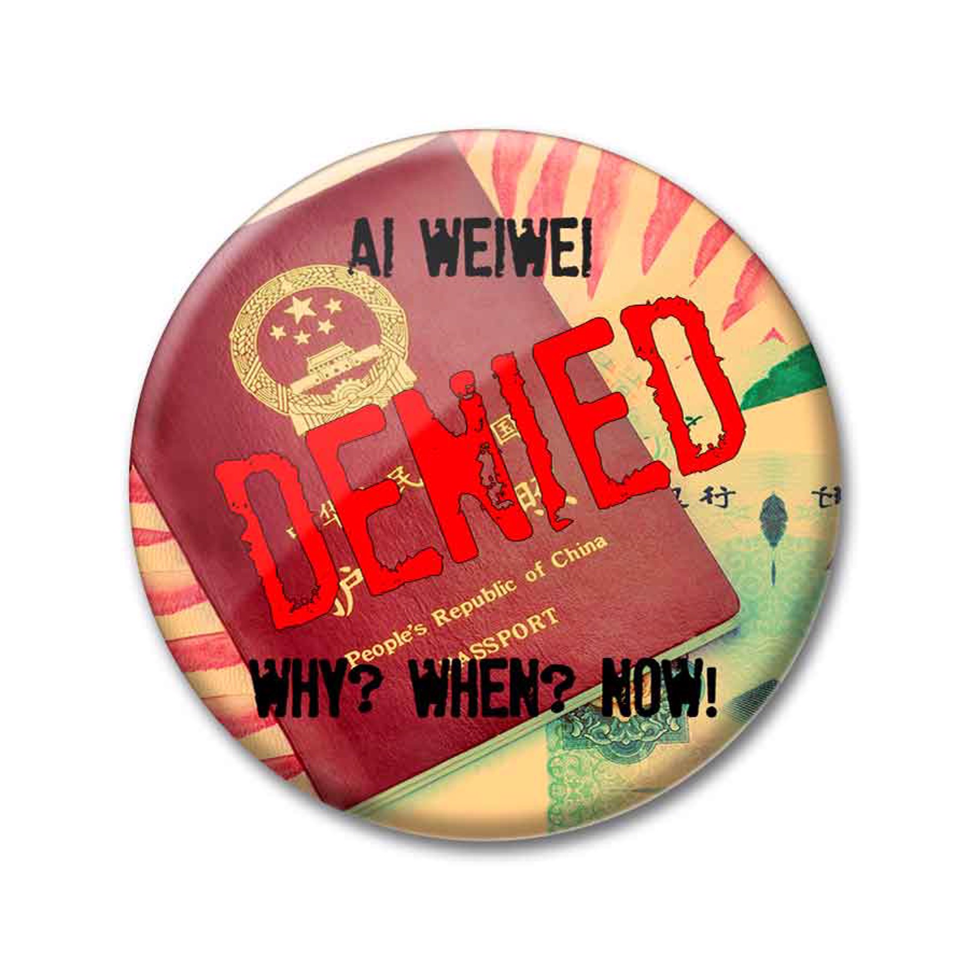 Friends of Ai Weiwei Denied 2.25 inch Pin by Ai Weiwei
