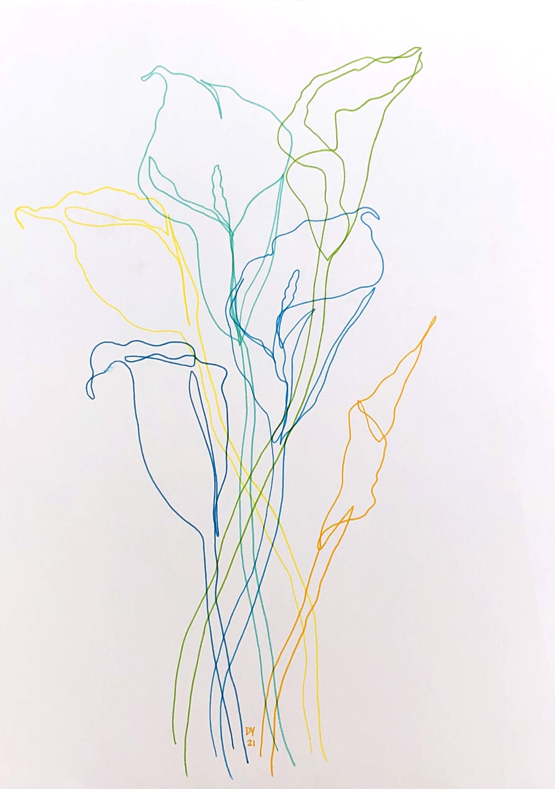 Floral Lines in Color I by Dustin Young