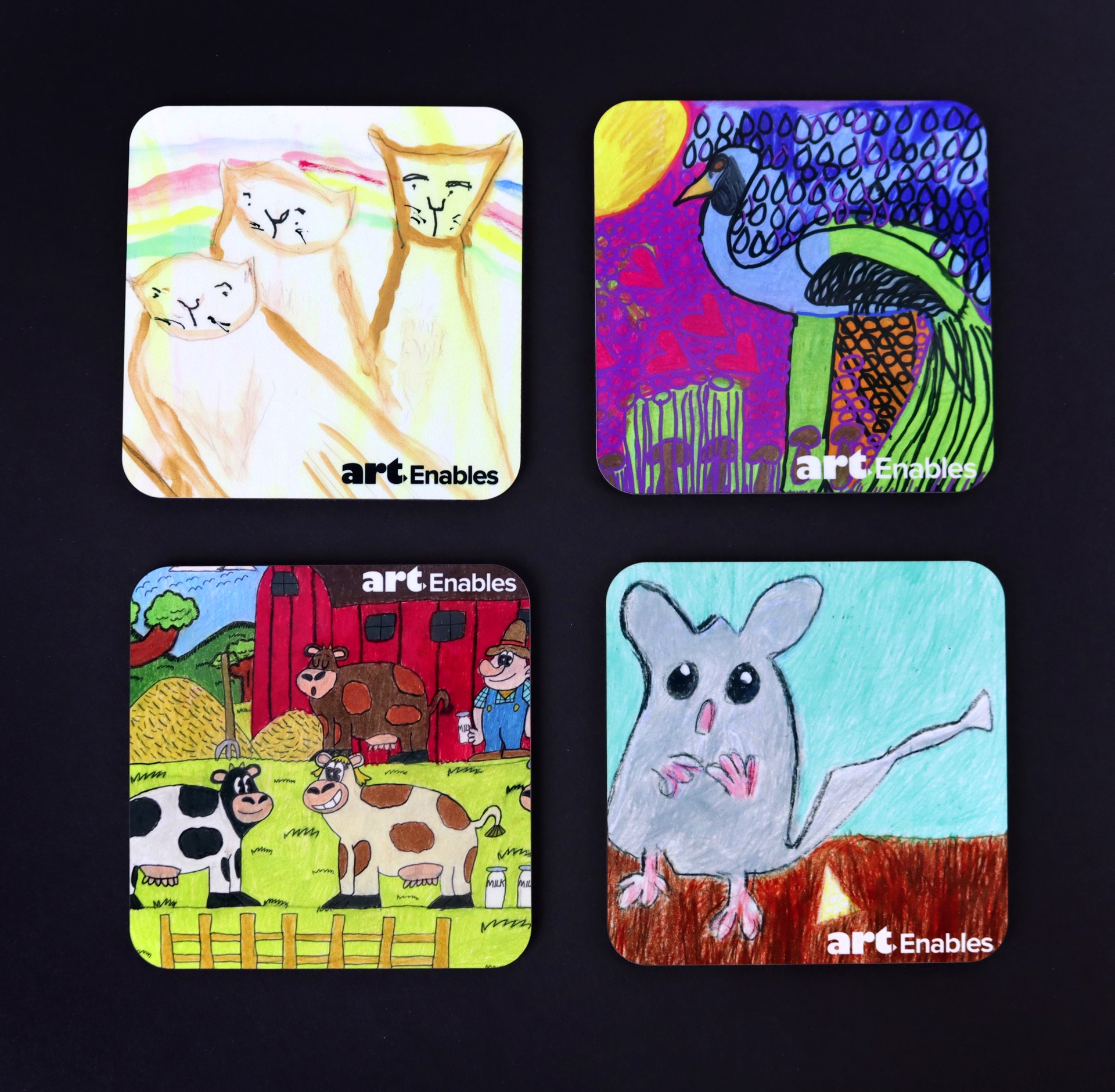 Coaster Set (Animals) by Art Enables Merchandise